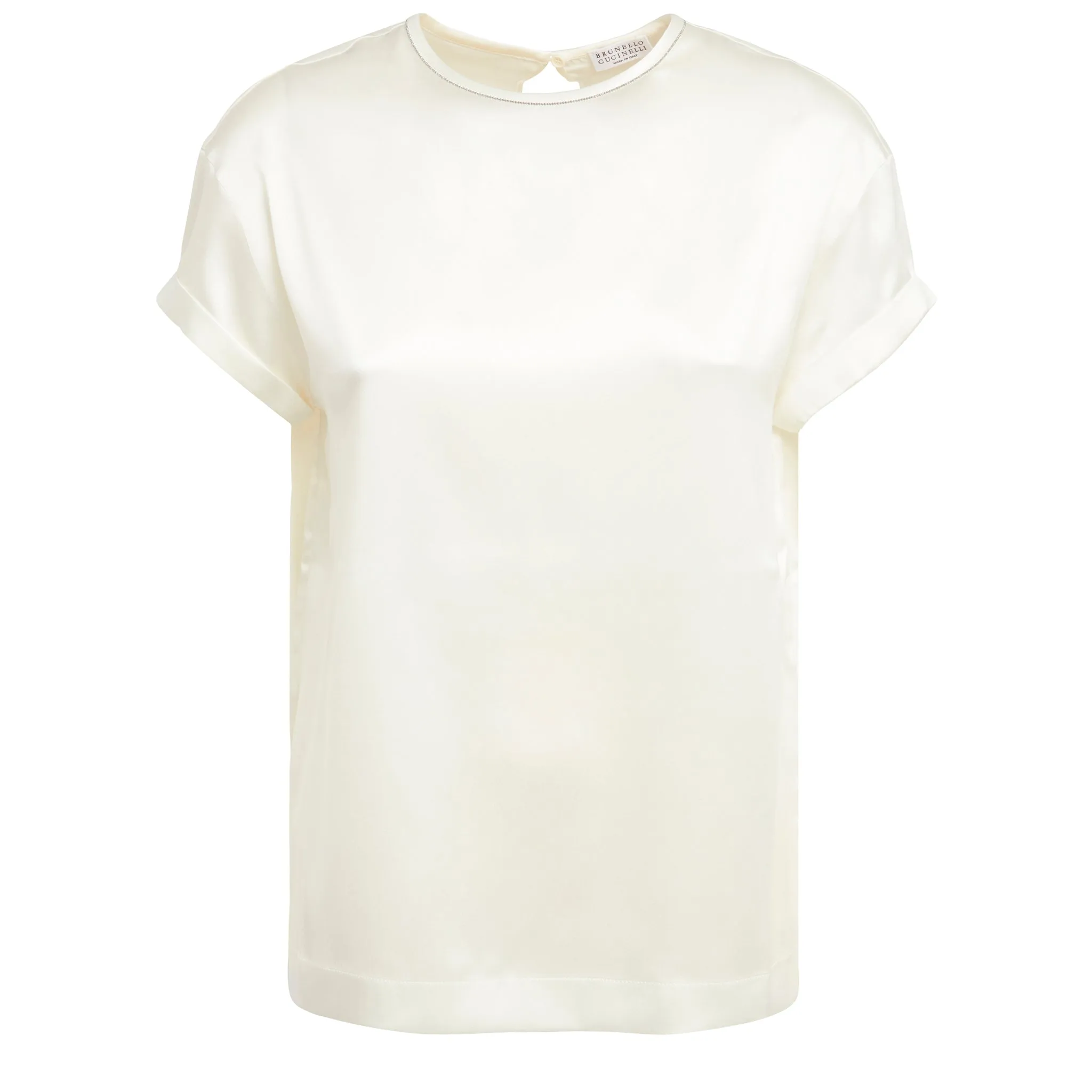 BRUNELLO CUCINELLI  Maglia in raso bianca