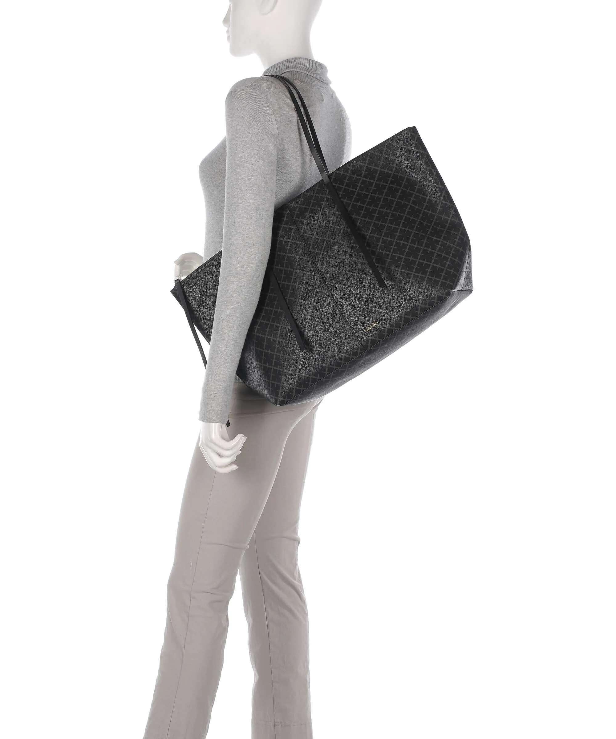  by Malene Birger Luze Borsa shopper plastica nero/grigio  
