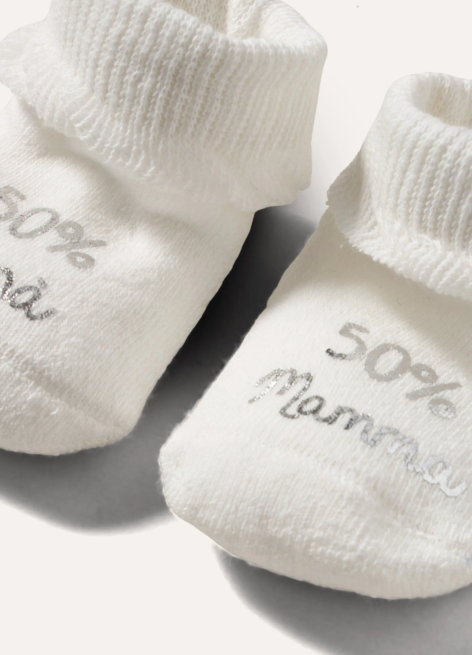 Calze corte in cotone con stampa foil