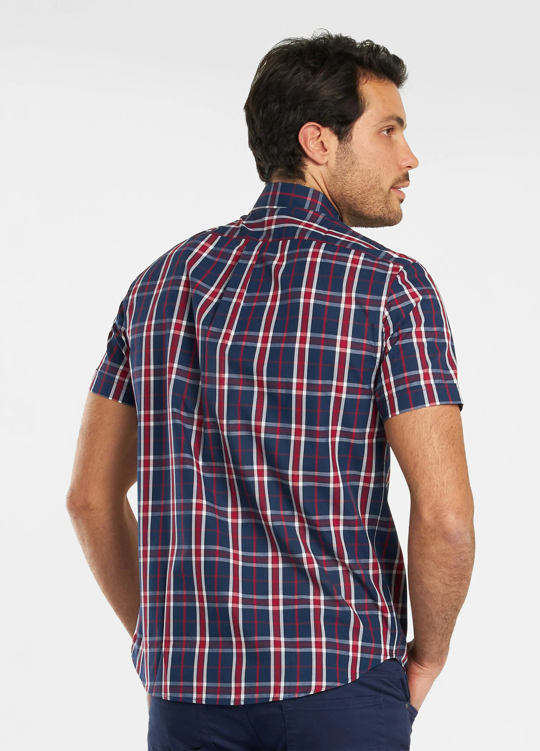 Camicia a quadri in misto cotone uomo