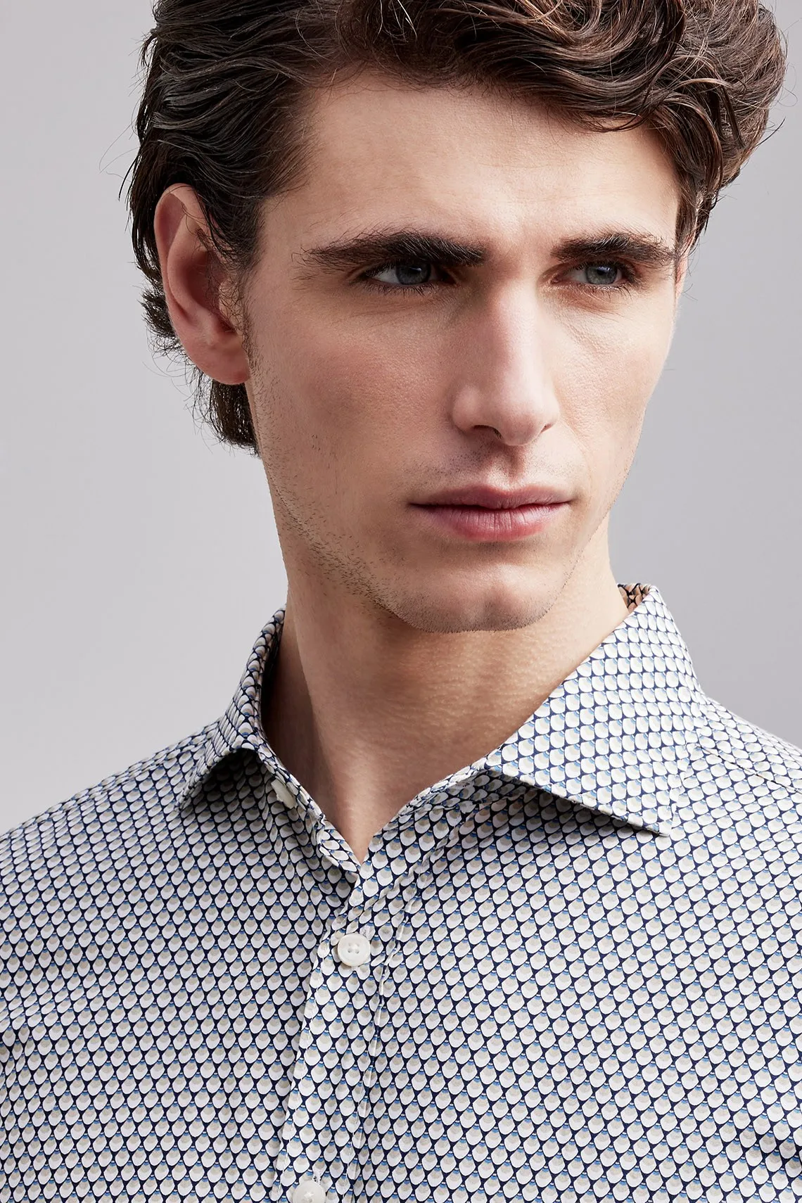 CAMICIA COLLO FRANCESE COTONE STAMPATO MULTICOLOR