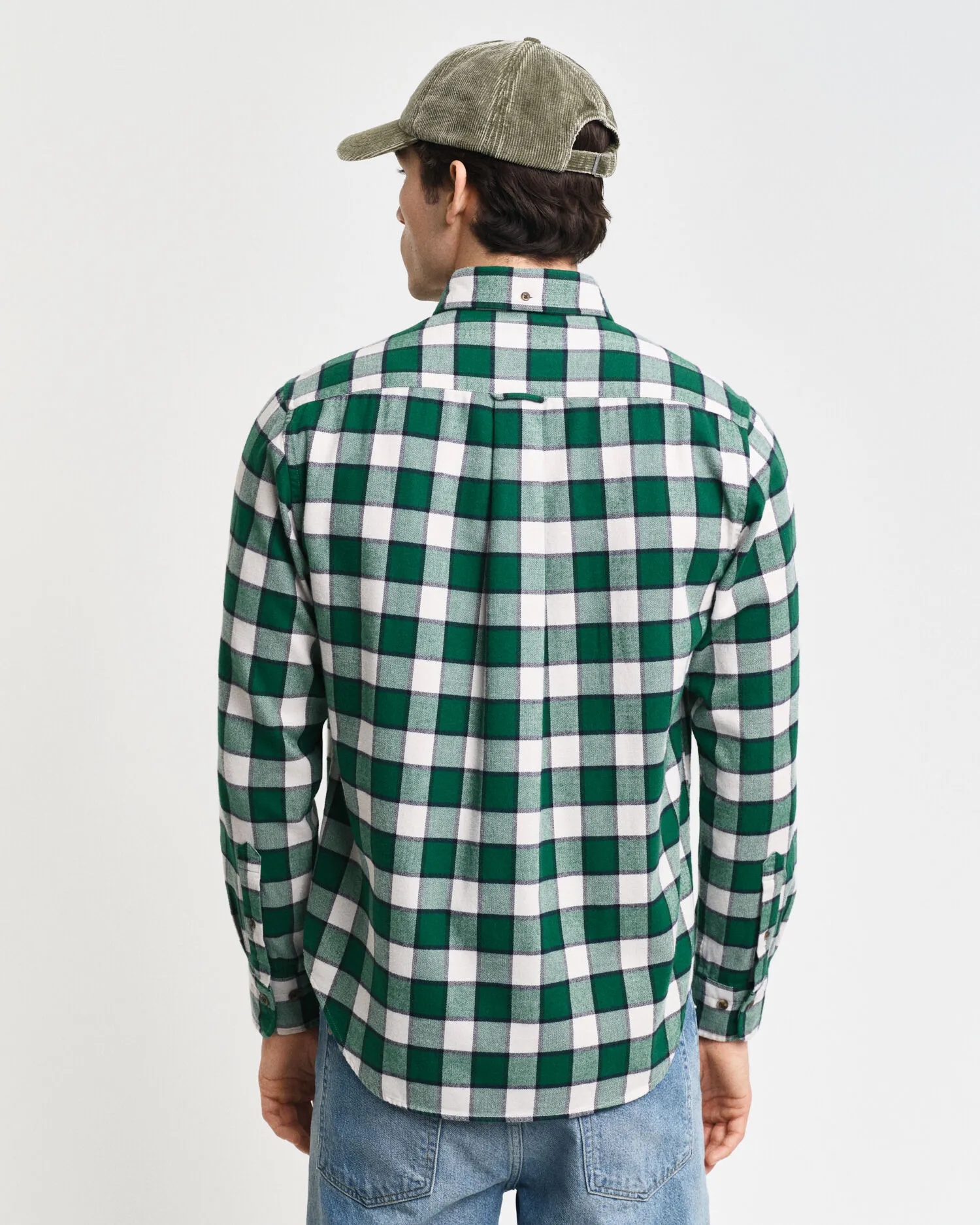 Camicia con motivo a spina di pesce a quadri regular fit    
