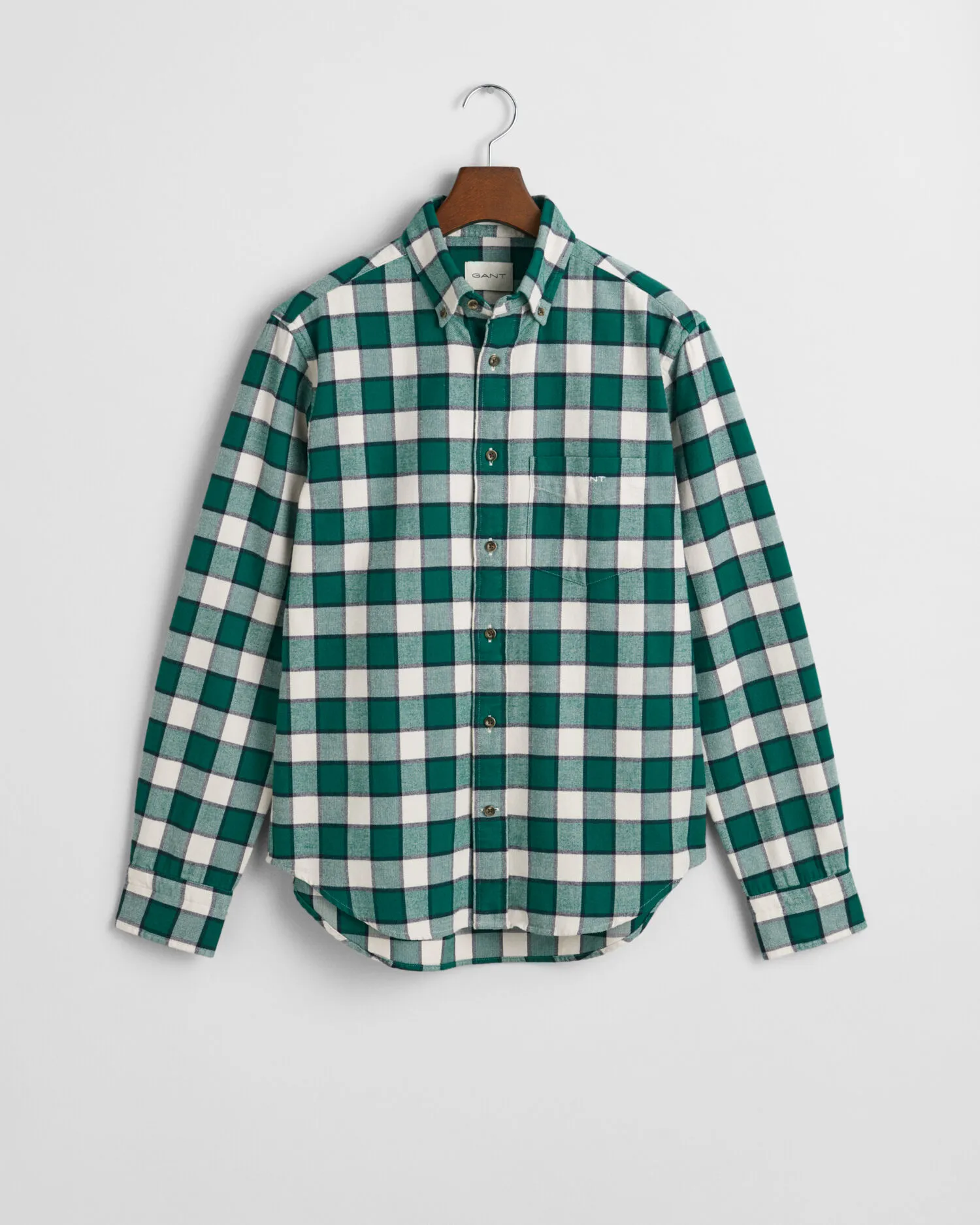 Camicia con motivo a spina di pesce a quadri regular fit    
