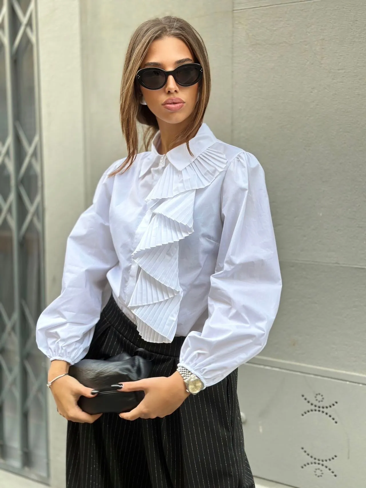 Camicia con plisse