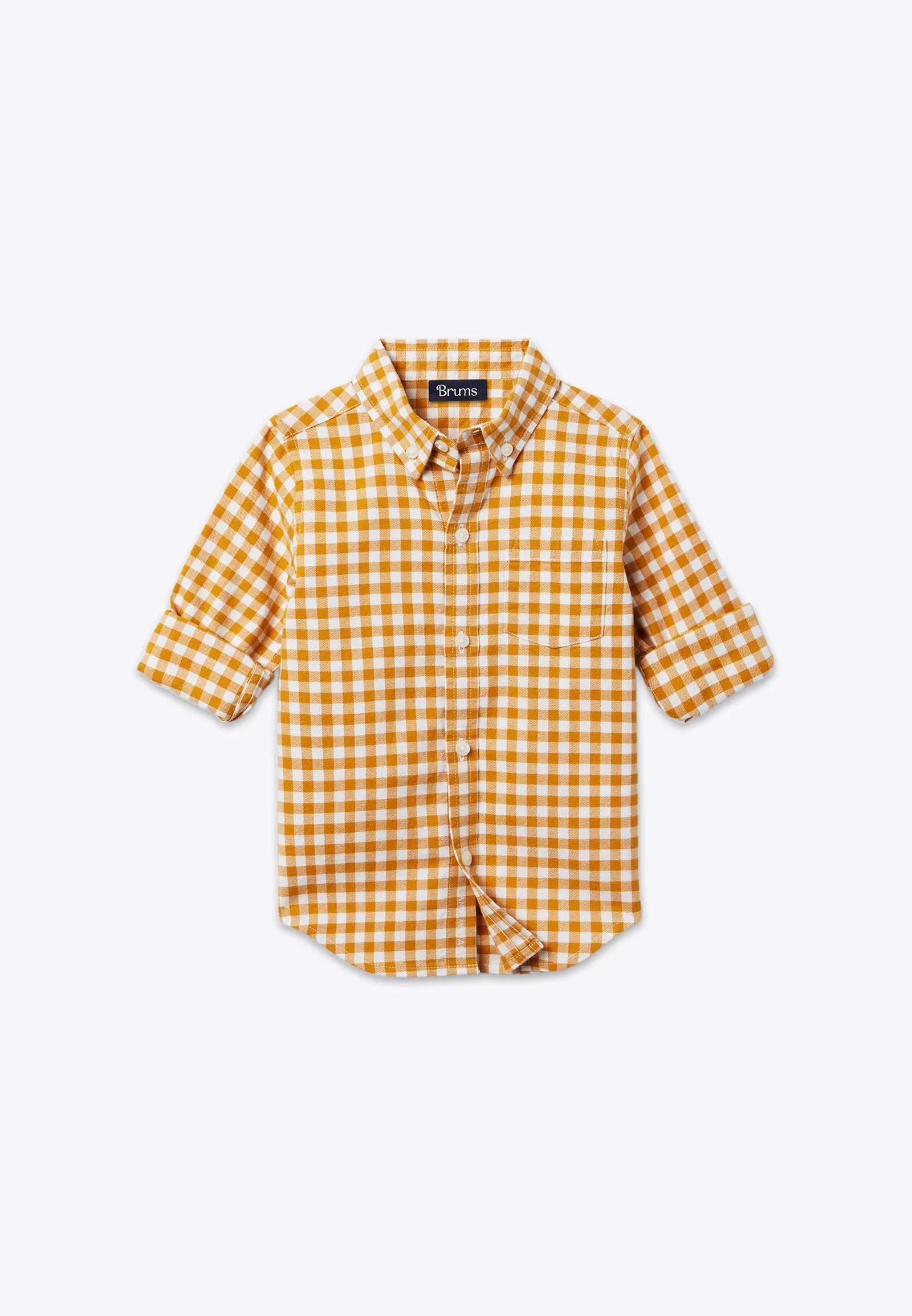 Camicia Gingham Garzata in Twill