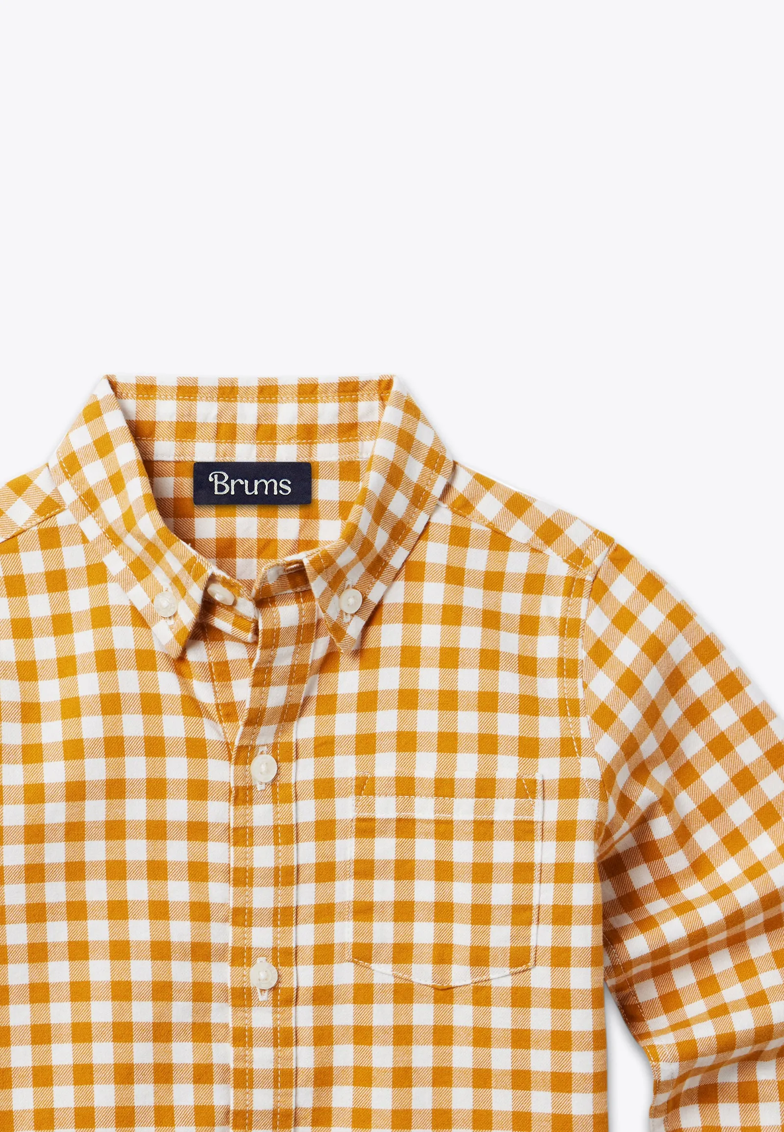 Camicia Gingham Garzata in Twill