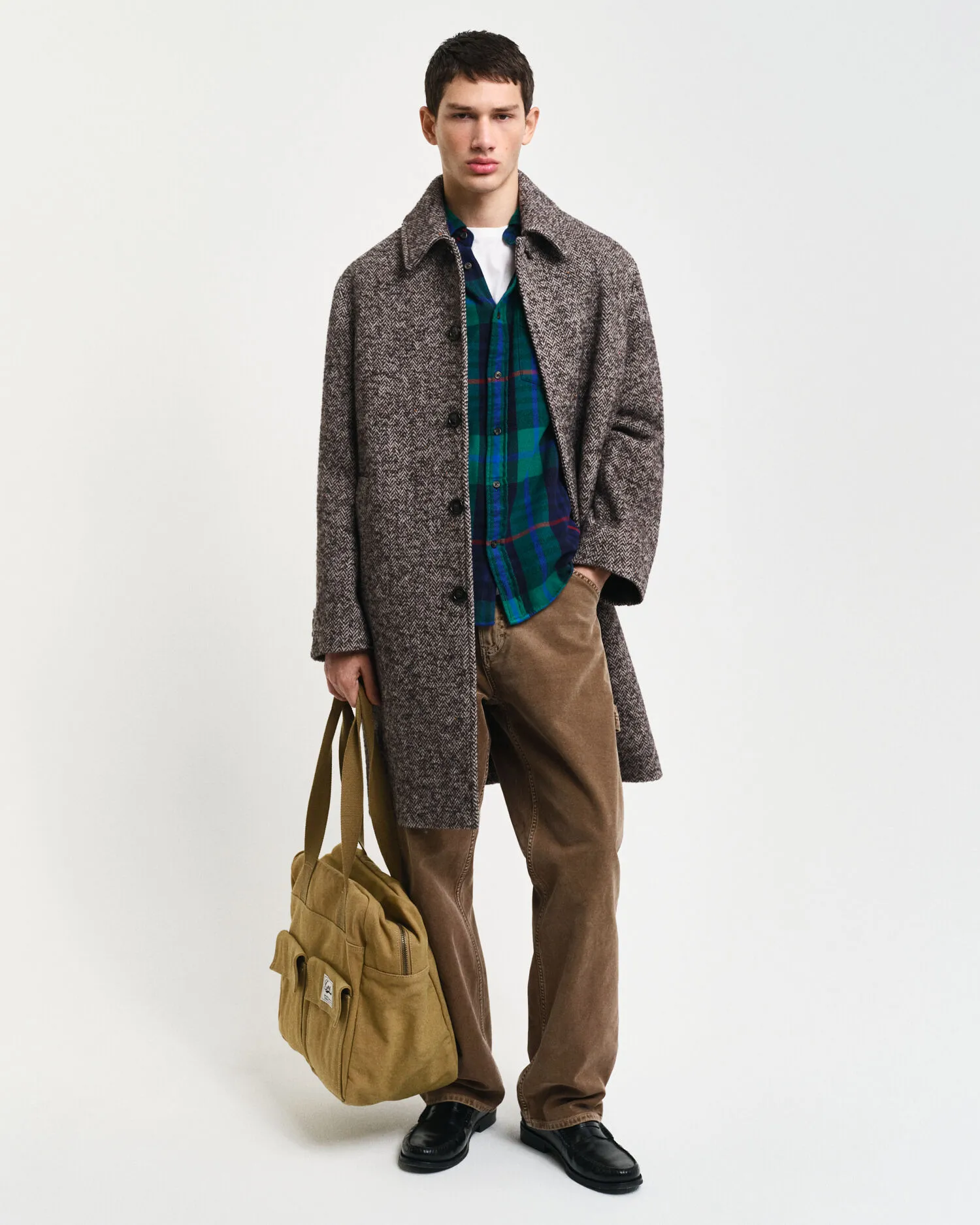 Camicia in twill a quadri regular fit    