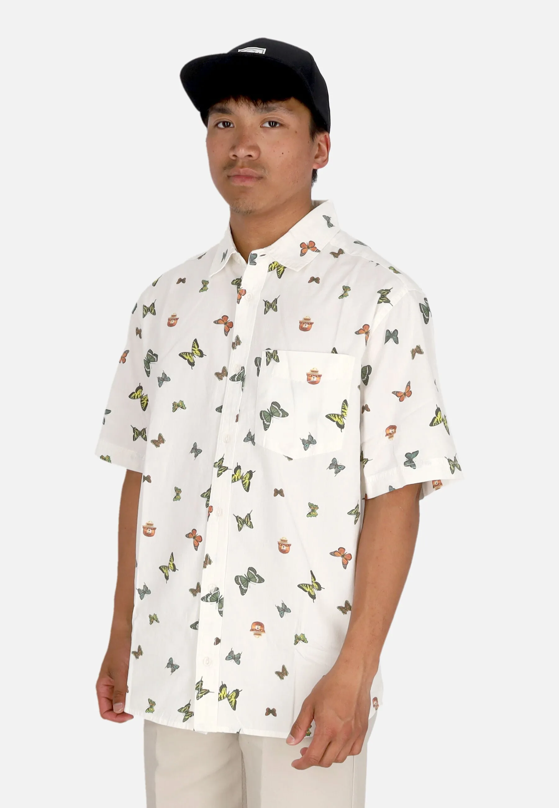 Camicia Manica Corta Uomo Dirty S/s Shirt X Smokey Bear Egret