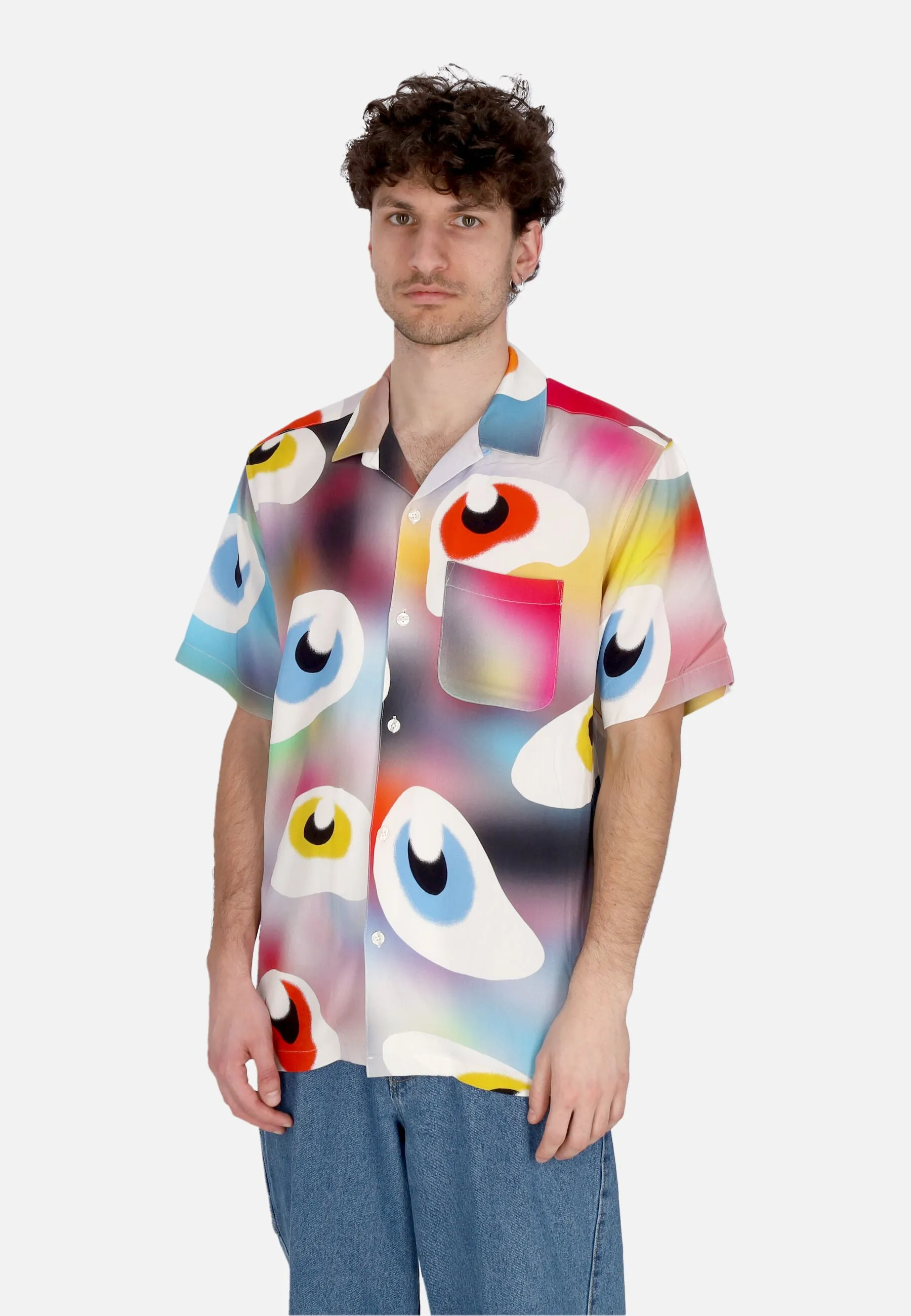 Camicia Manica Corta Uomo Near Sighted Button Up Shirt Multi