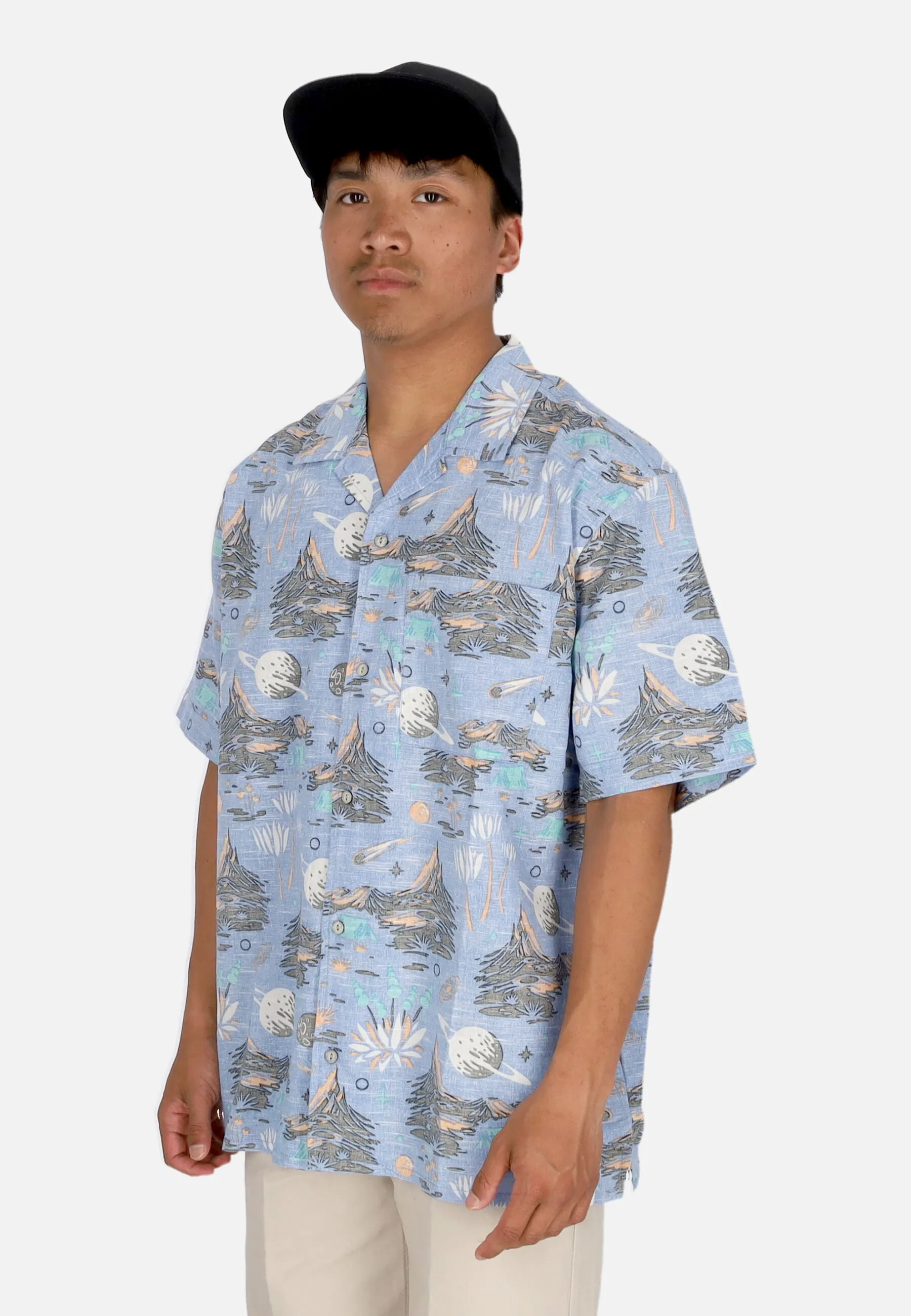 Camicia Manica Corta Uomo Thalweg Shirt Saturn Camp Blue