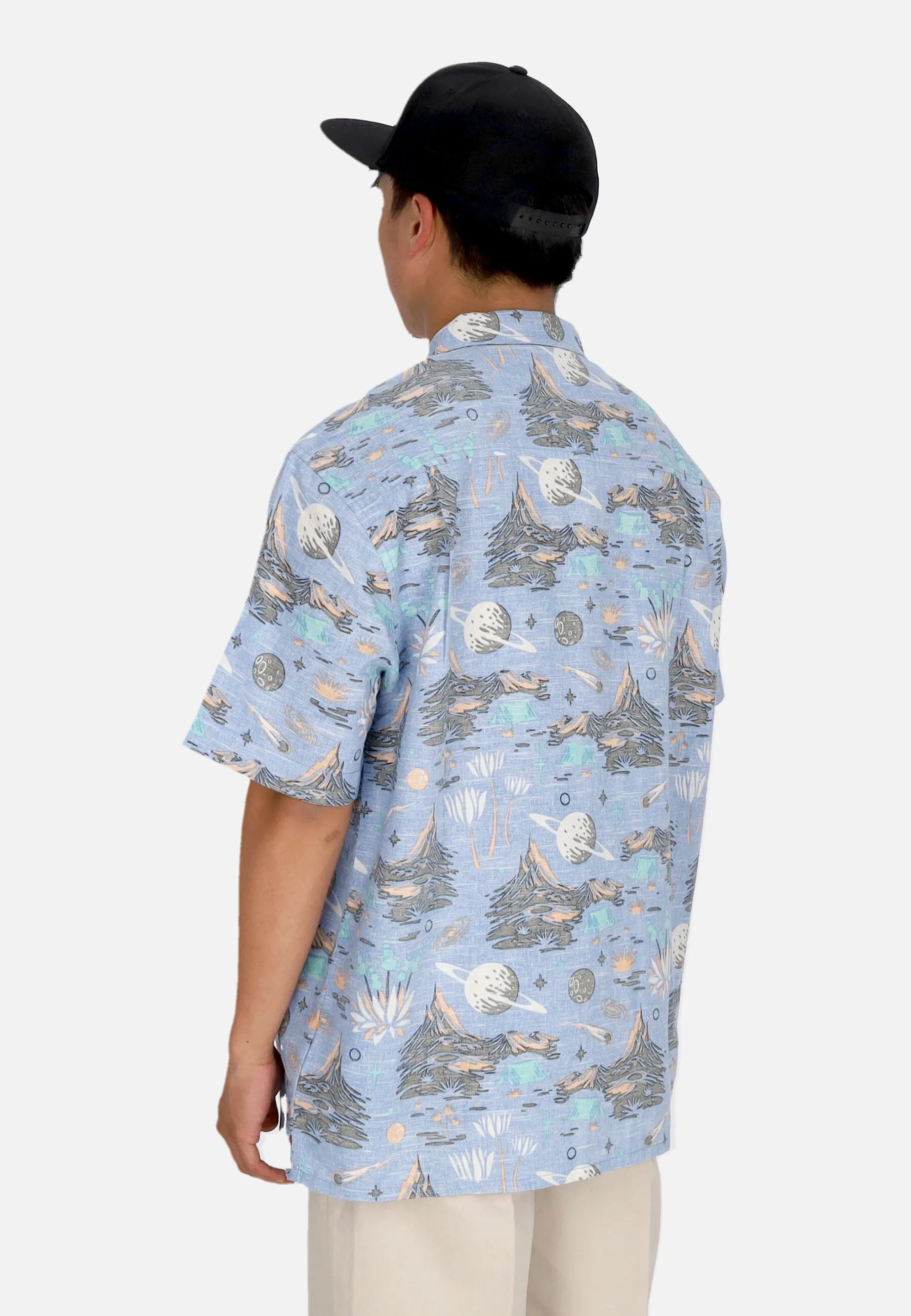 Camicia Manica Corta Uomo Thalweg Shirt Saturn Camp Blue