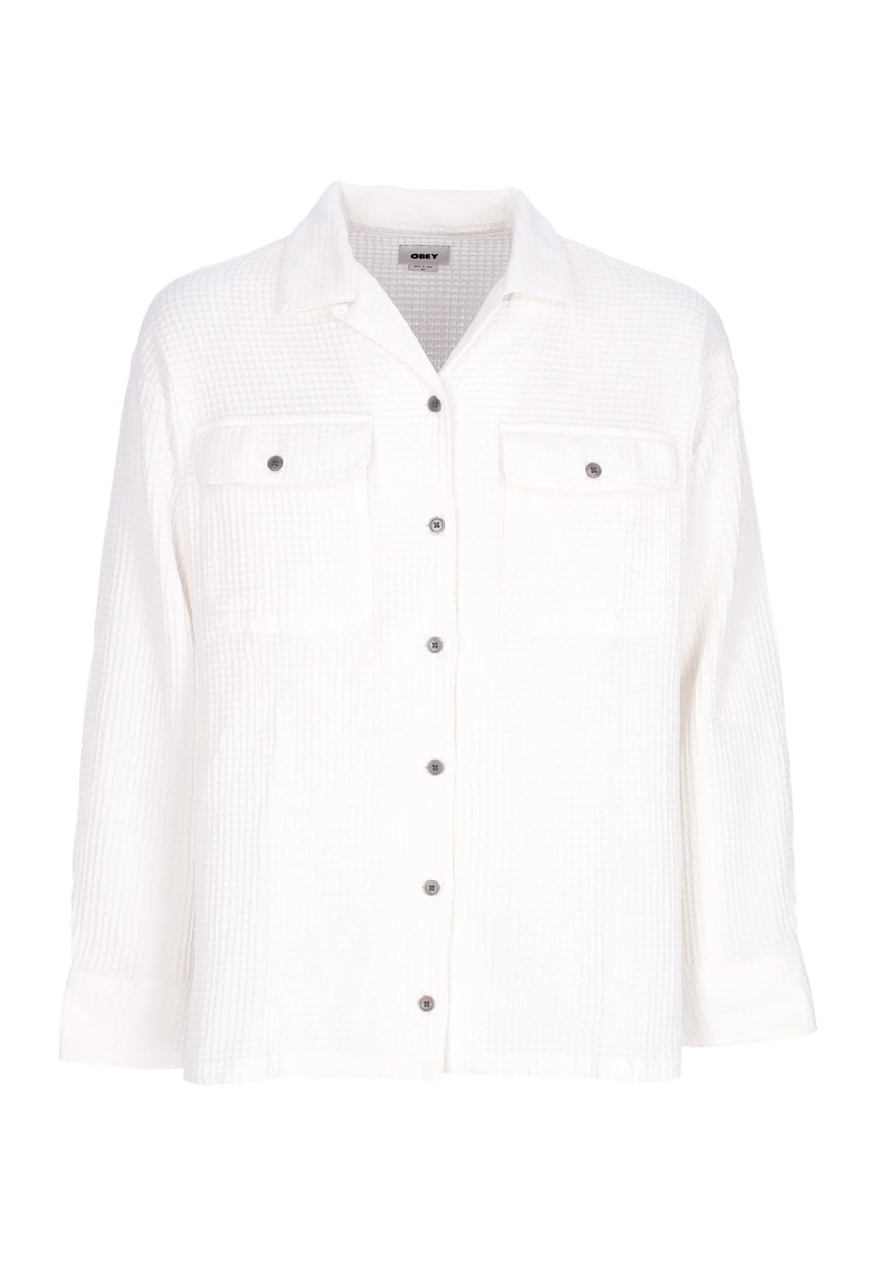Camicia Manica Lunga Donna W Camille Waffle L/s Shirt Muted White