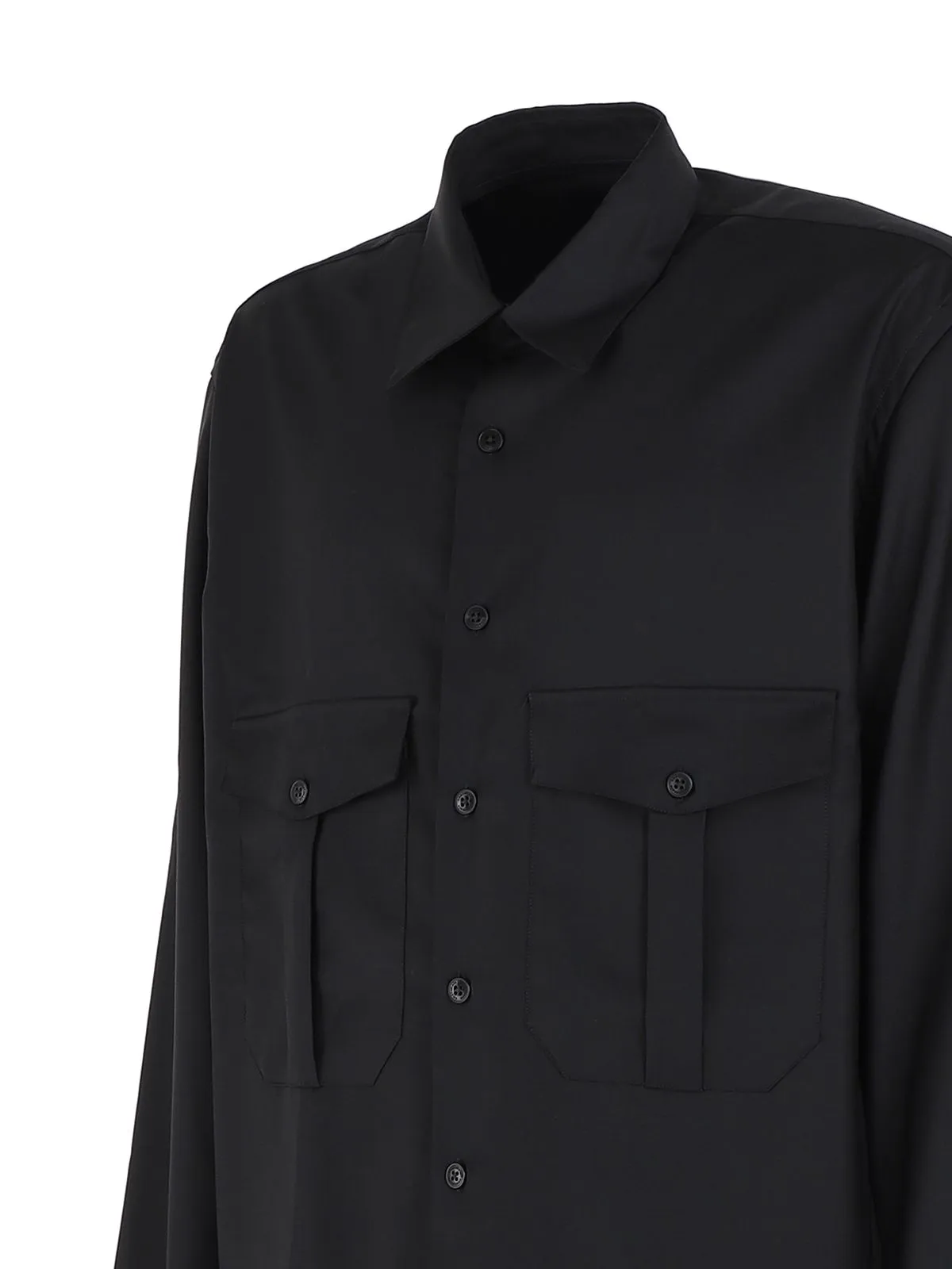 CAMICIA NERA IN LANA