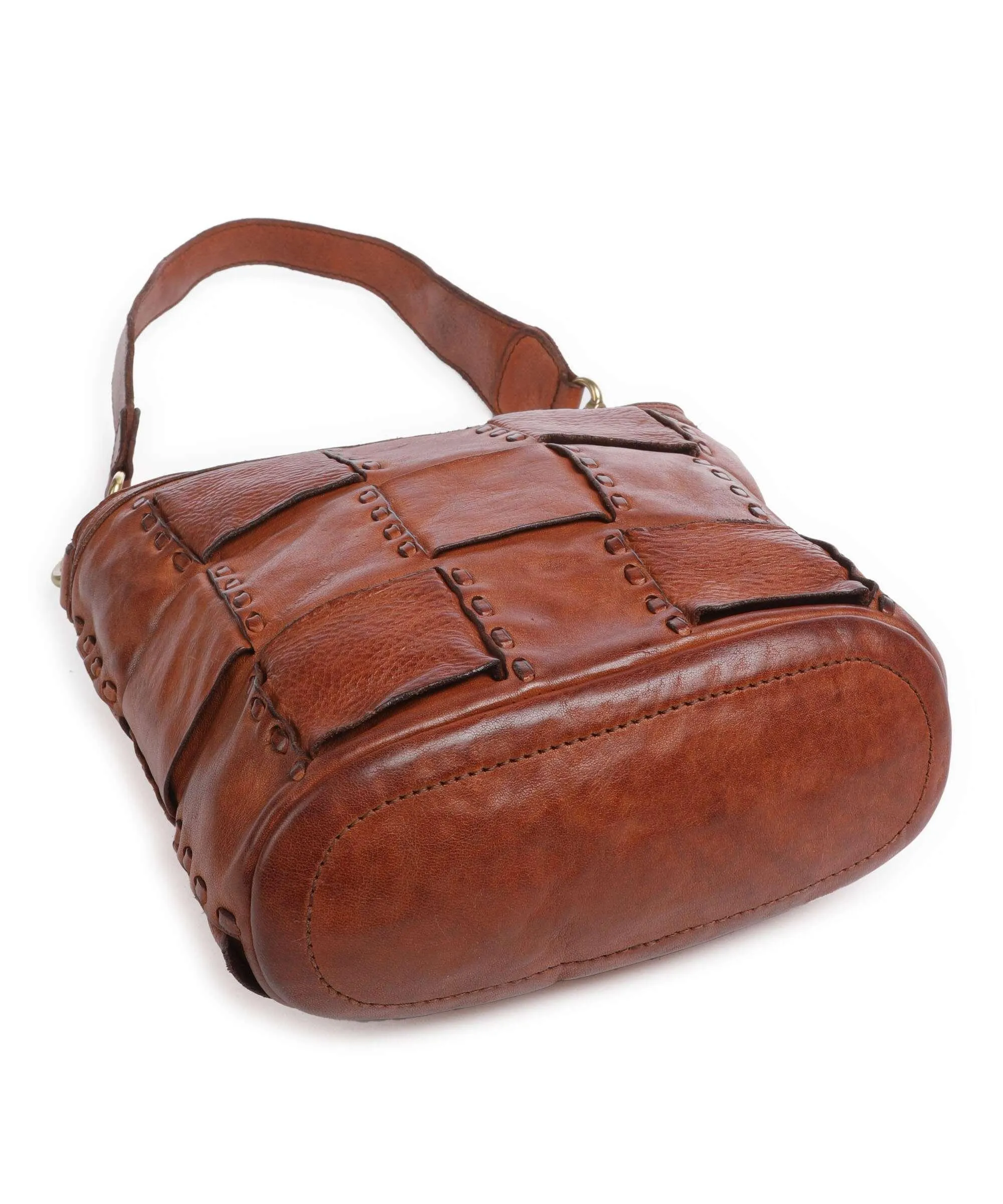  Campomaggi Borsa a spalla pelle di vacchetta finemente grana cognac  