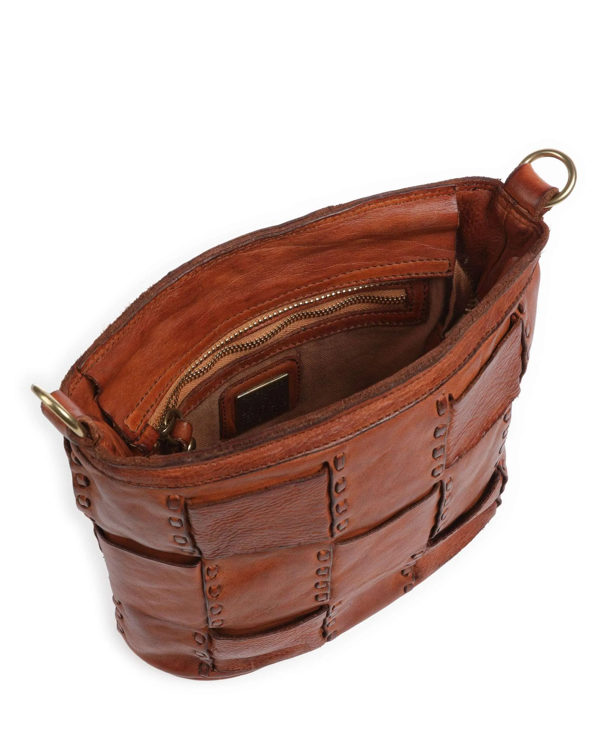  Campomaggi Borsa a spalla pelle di vacchetta finemente grana cognac  