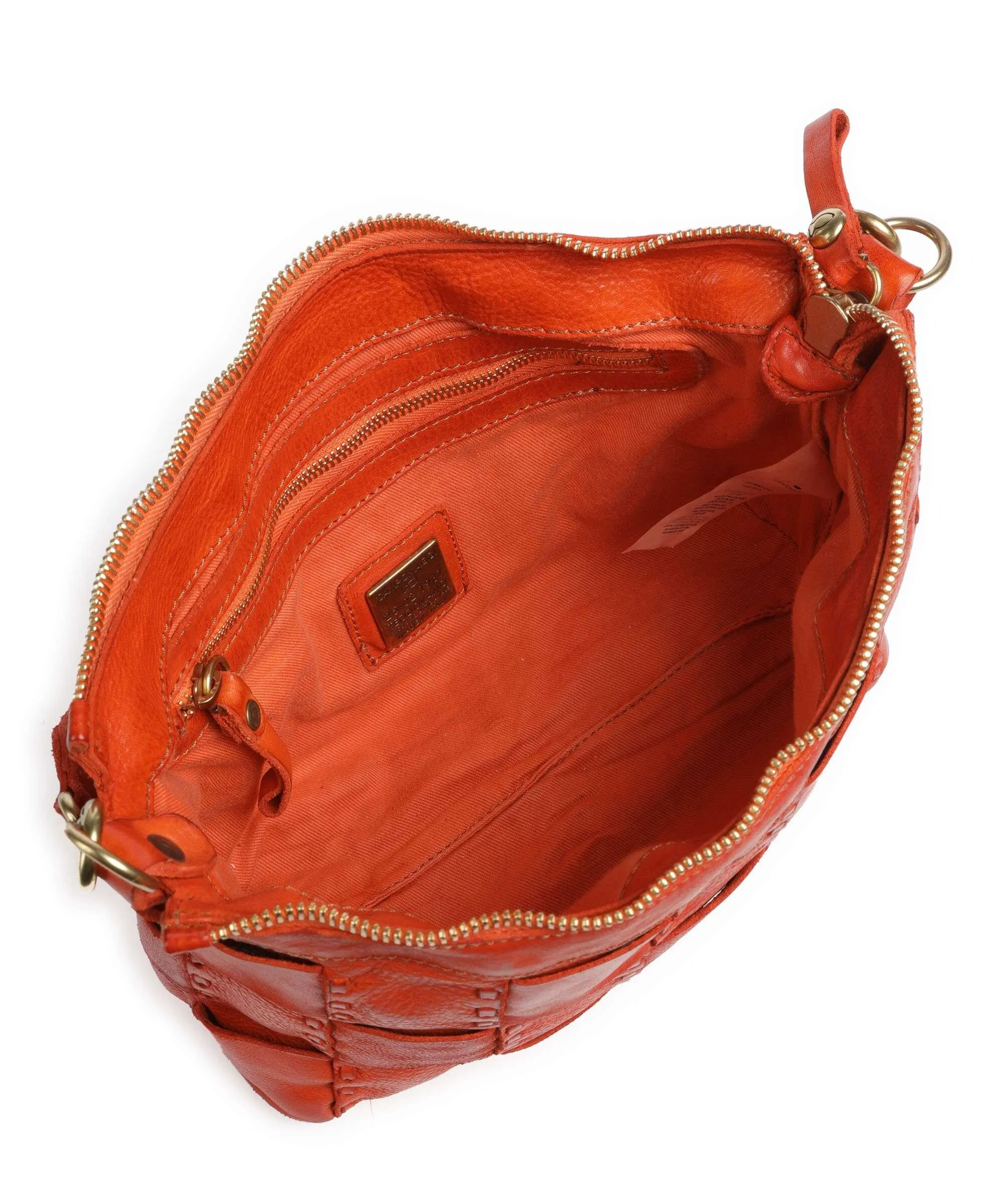  Campomaggi Borsa a spalla pelle di vacchetta grana arancio  