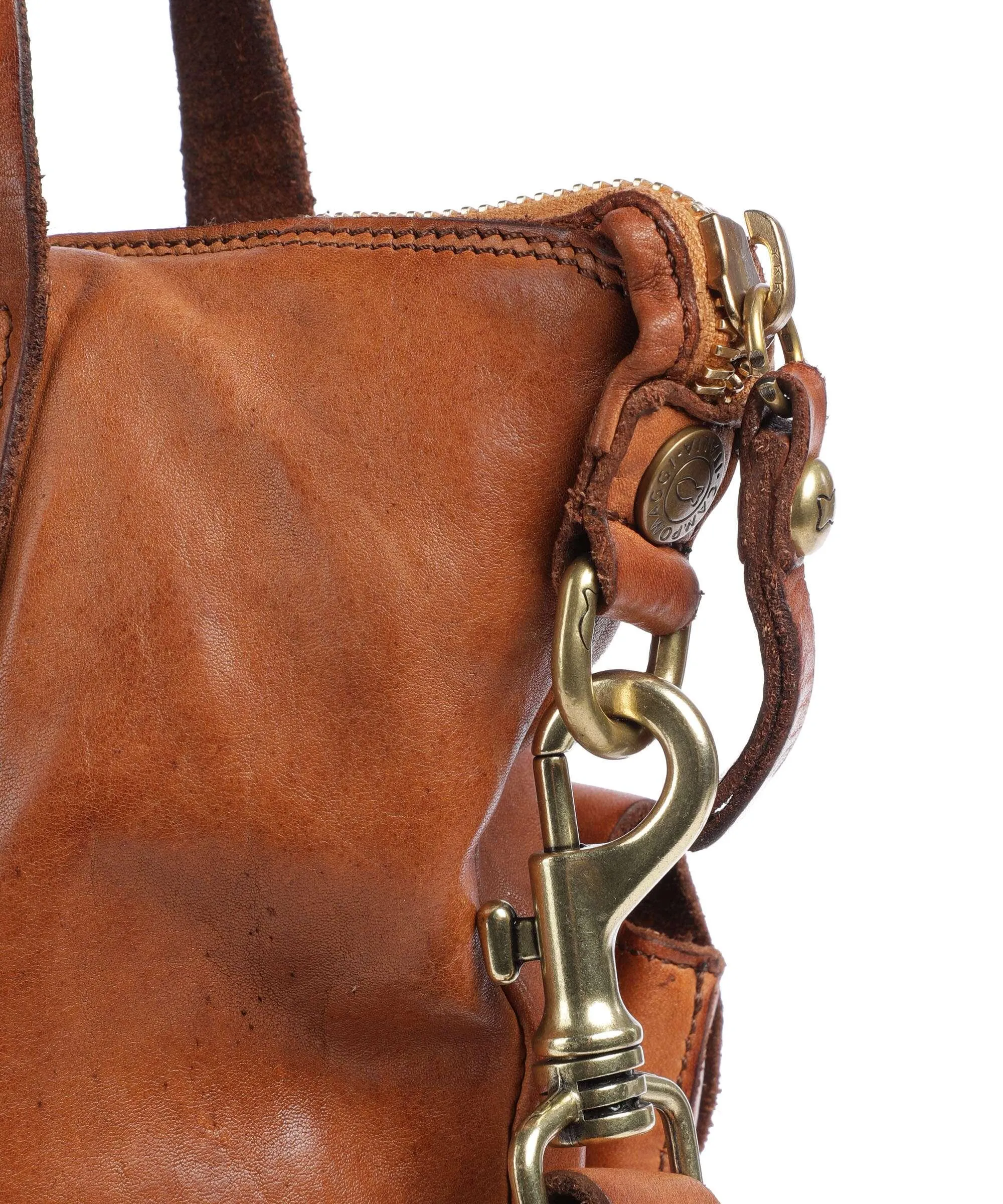  Campomaggi Borsa shopper pelle di vacchetta finemente grana cognac  
