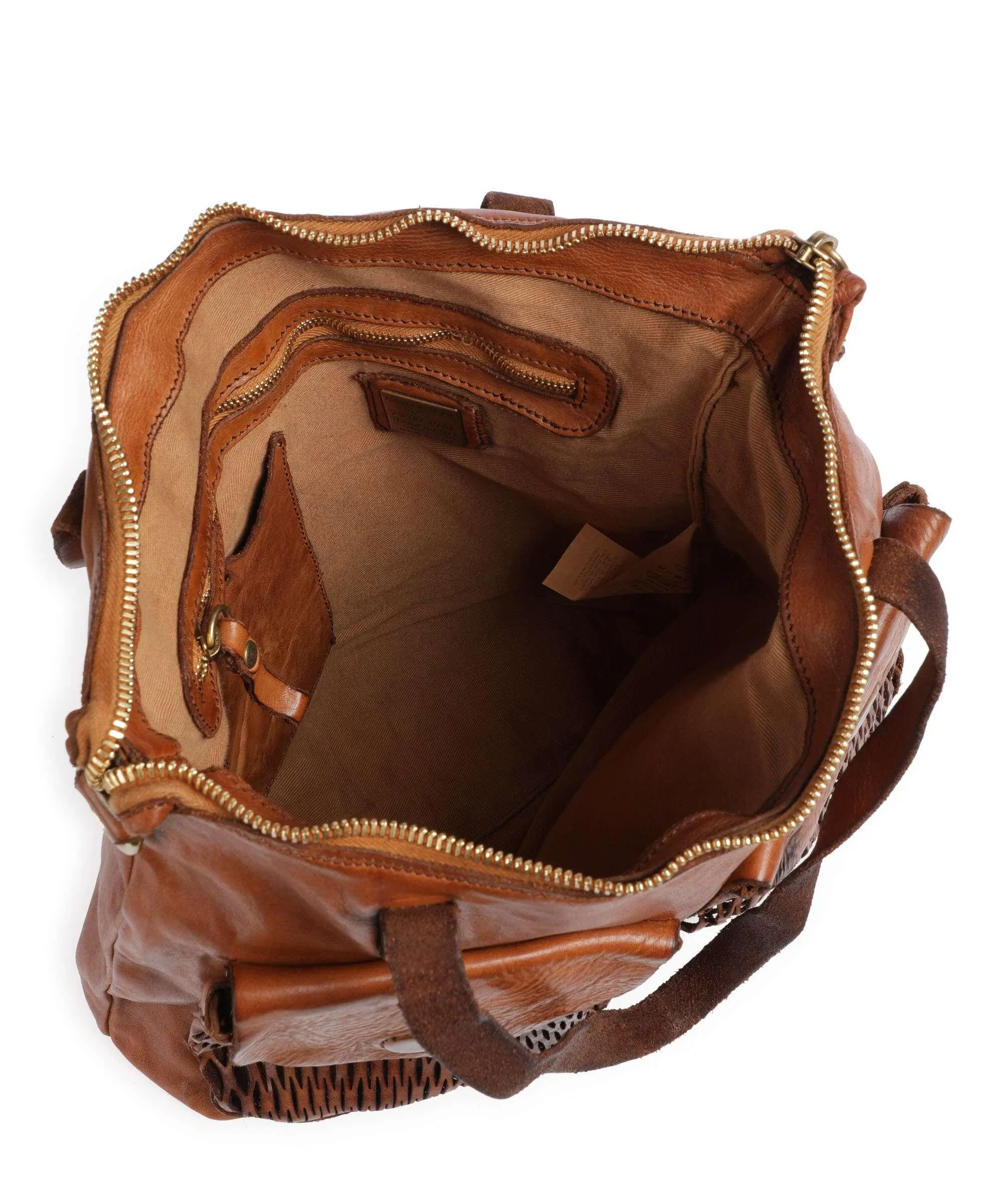  Campomaggi Borsa shopper pelle di vacchetta finemente grana cognac  