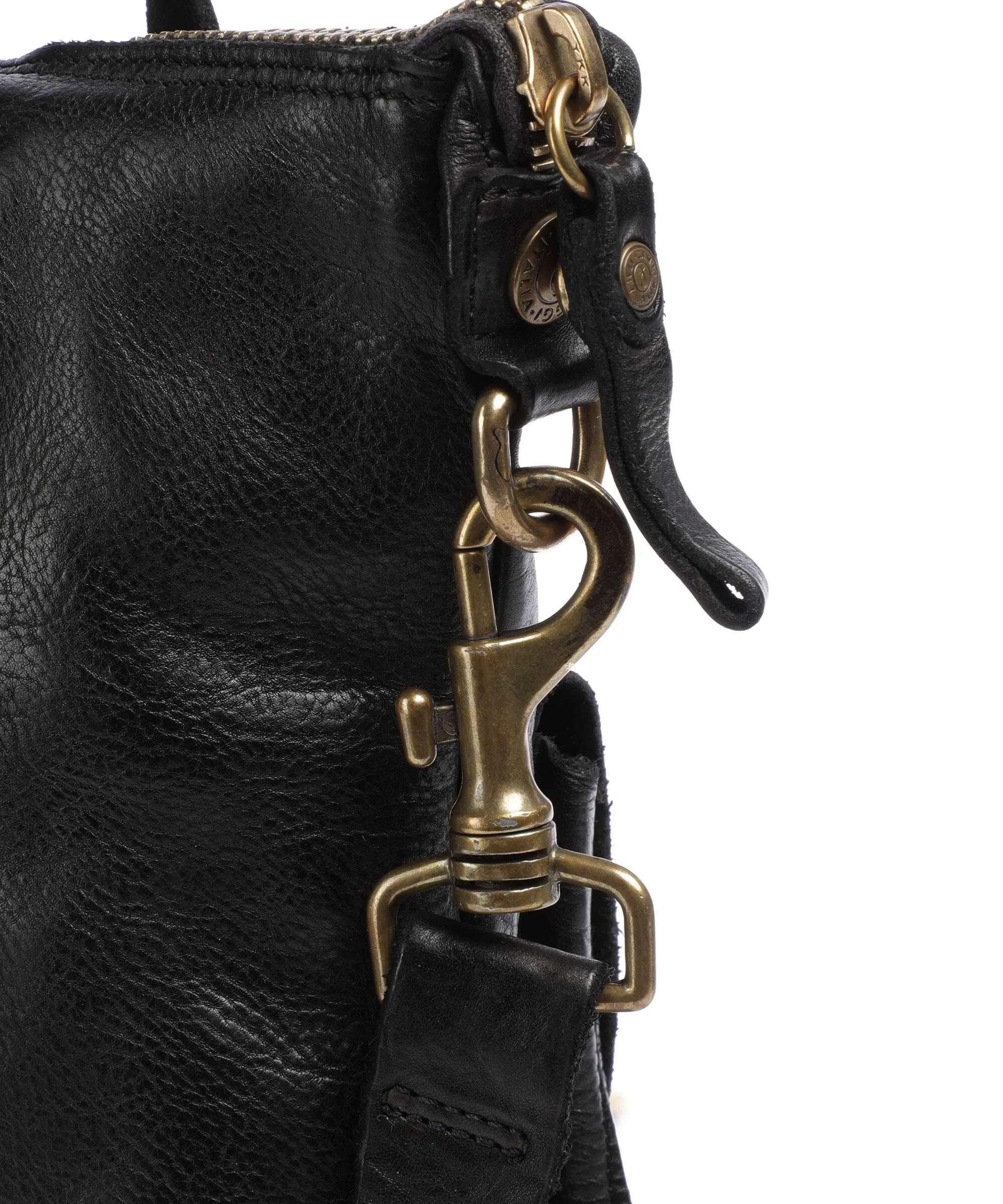  Campomaggi Borsa shopper pelle di vacchetta finemente grana nero  