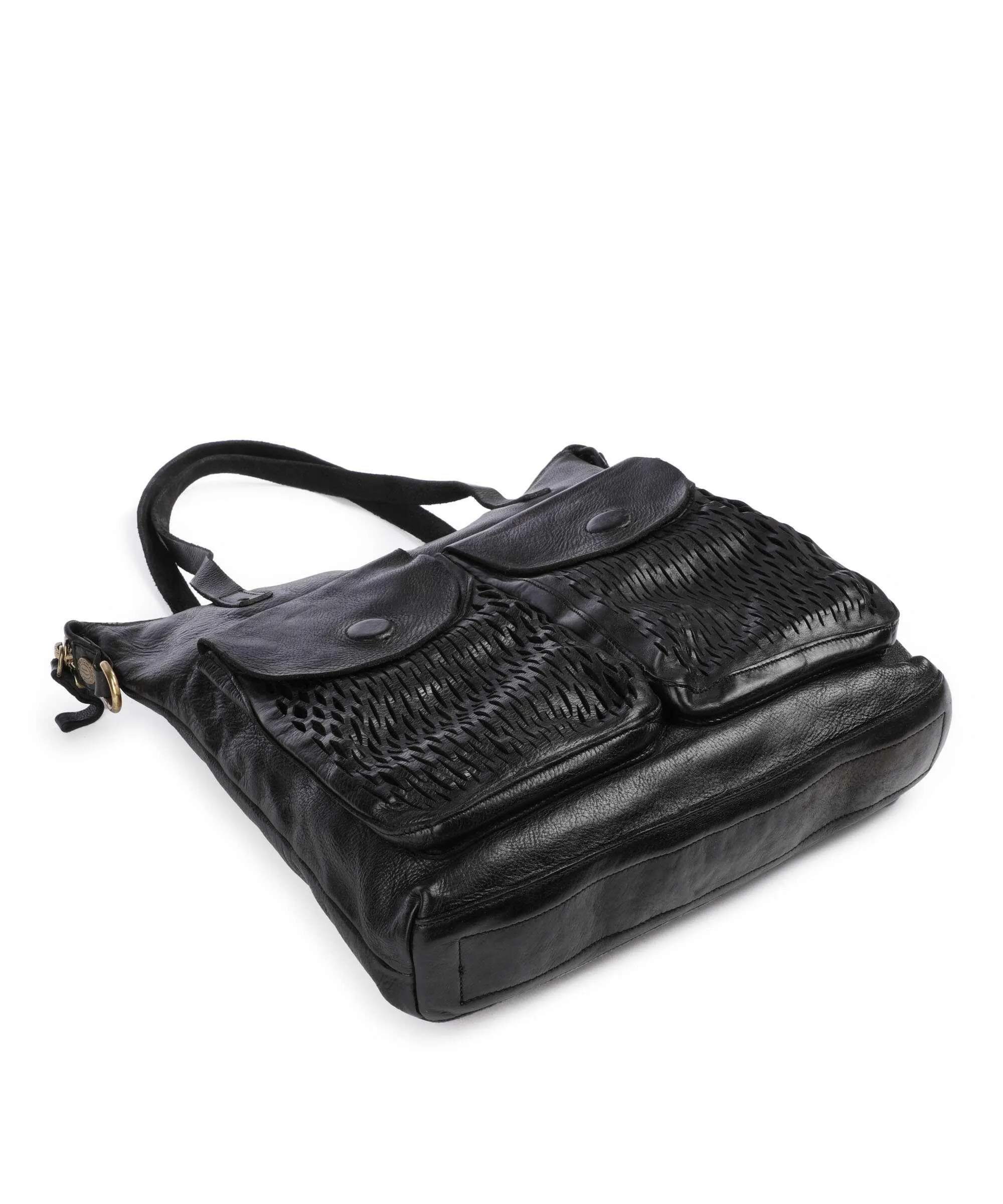  Campomaggi Borsa shopper pelle di vacchetta finemente grana nero  