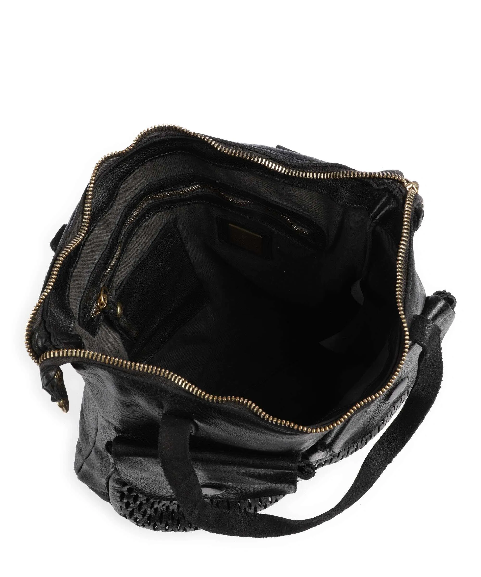  Campomaggi Borsa shopper pelle di vacchetta finemente grana nero  