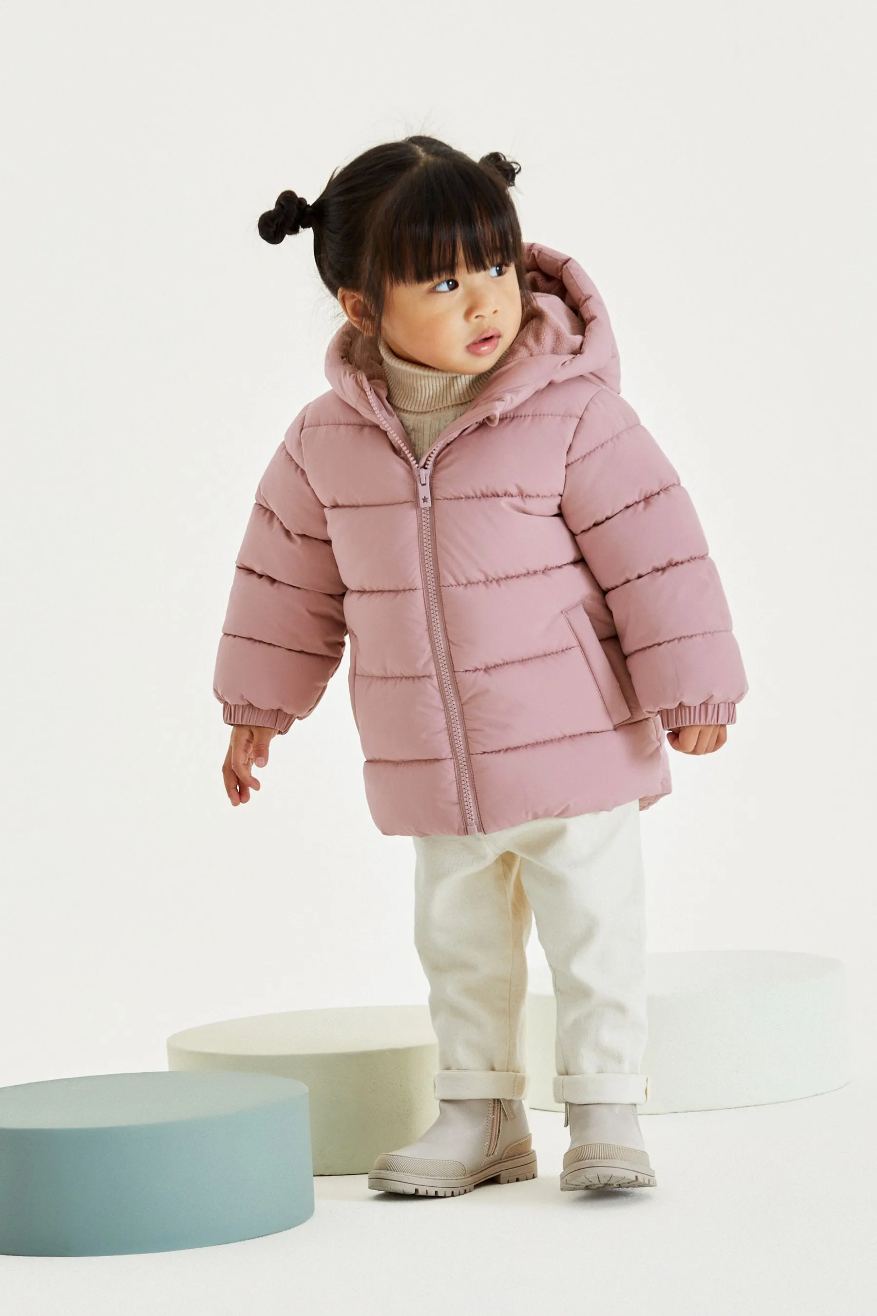Cappotto imbottito con cappuccio Antipioggia (3mesi -7anni)    
