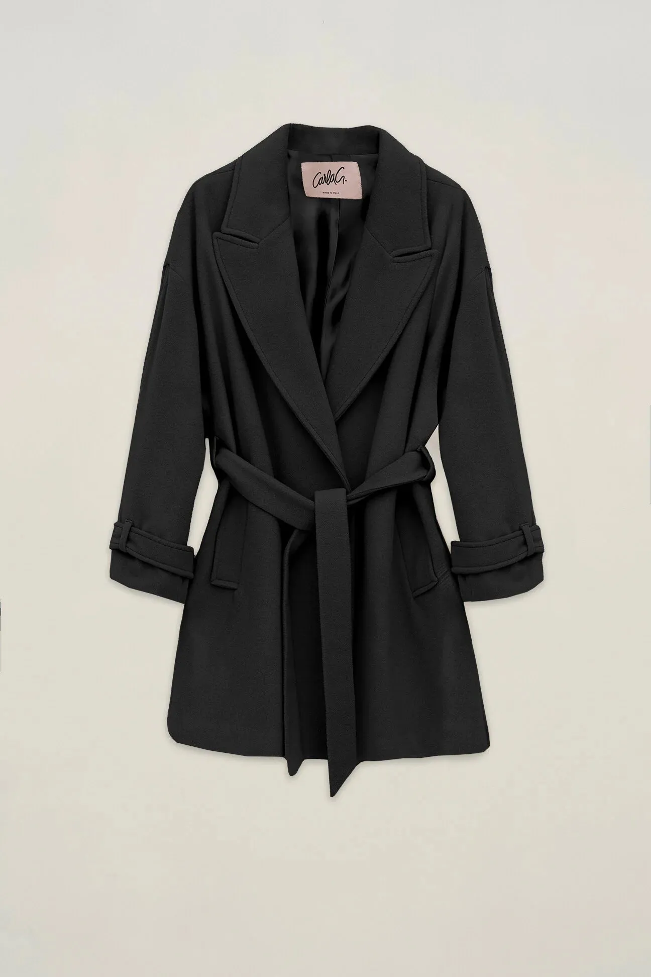 Cappotto in lana e cashmere con mostrine sui polsi