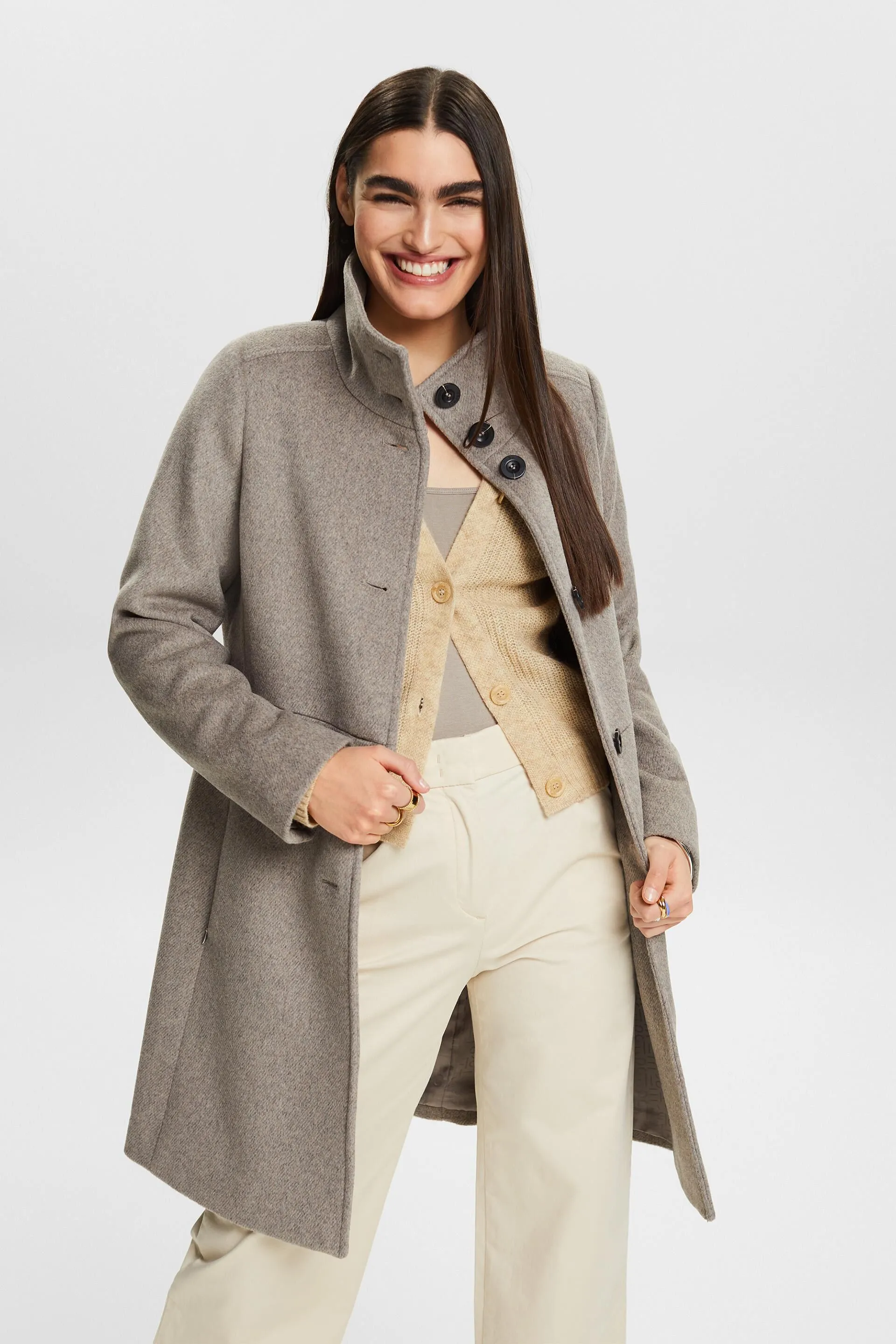 Cappotto in lana spazzolata