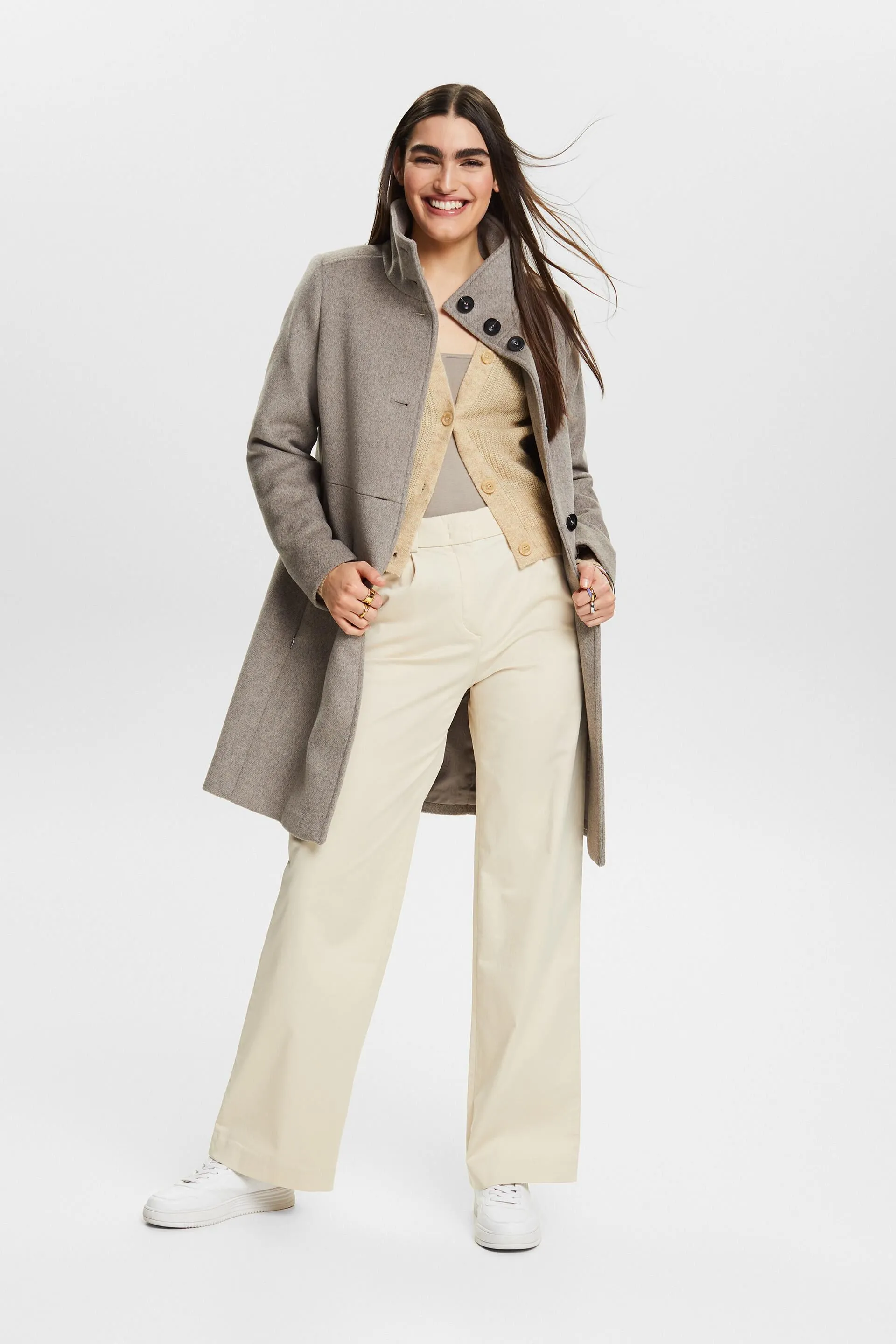 Cappotto in lana spazzolata