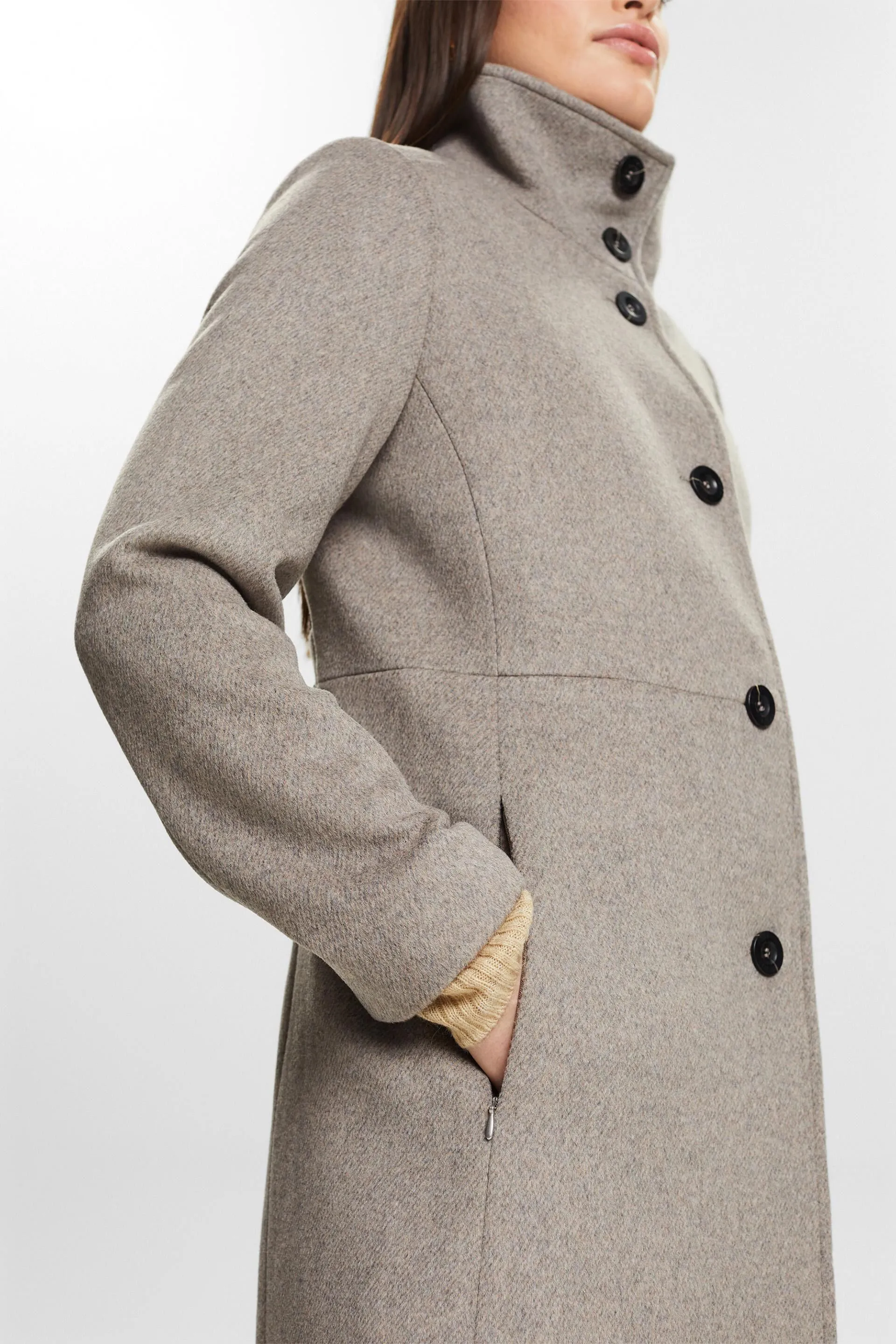 Cappotto in lana spazzolata