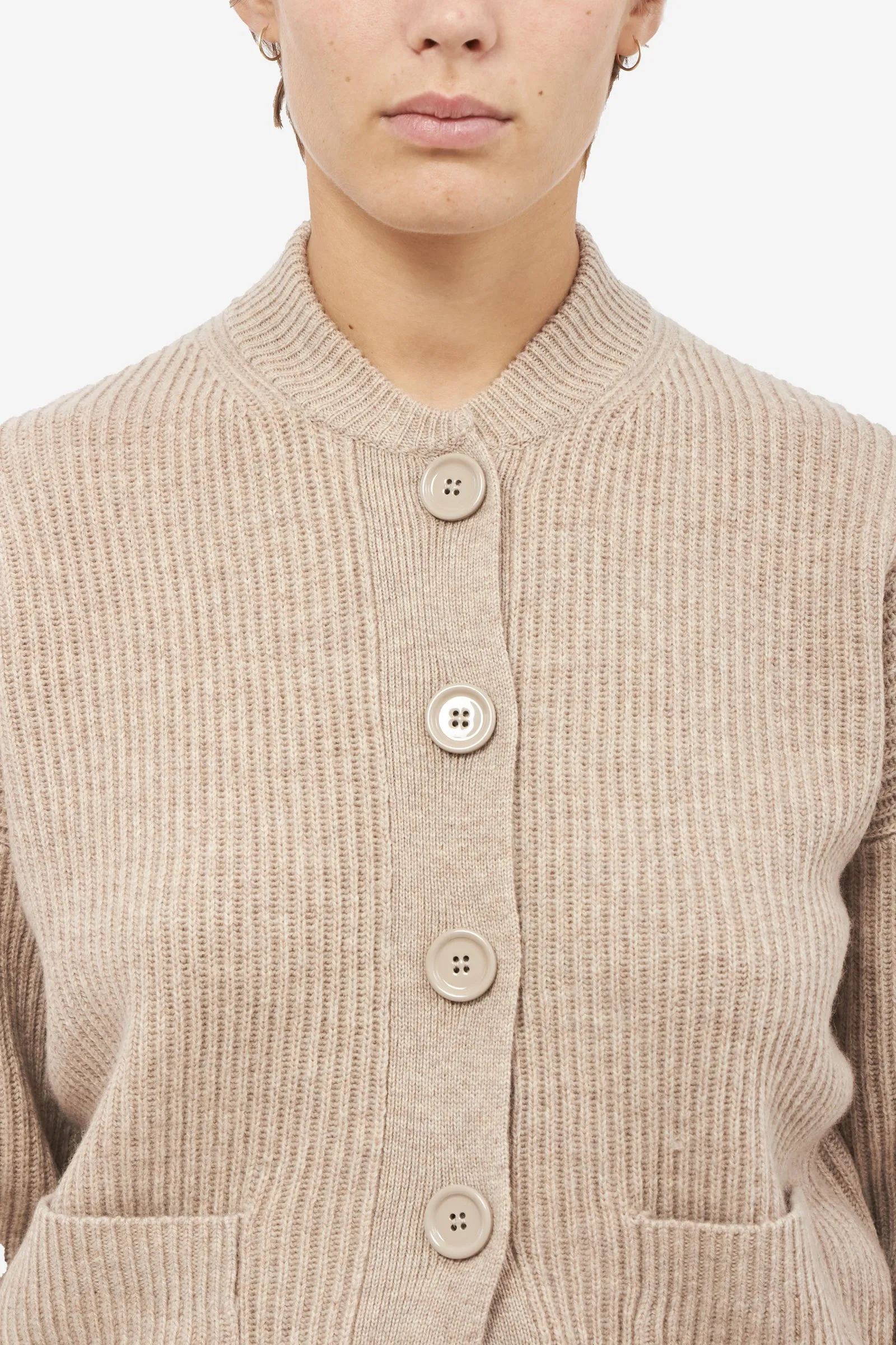 Cardigan LICHENE in lana beige