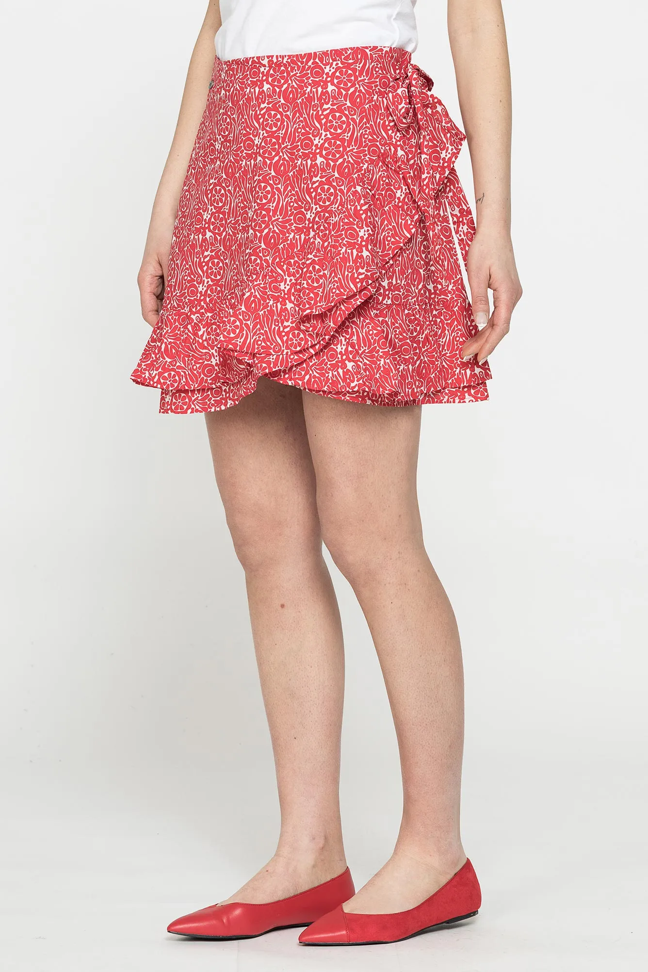 Carrera  ---------    ------------Minigonna con rouges rossa - Bianca