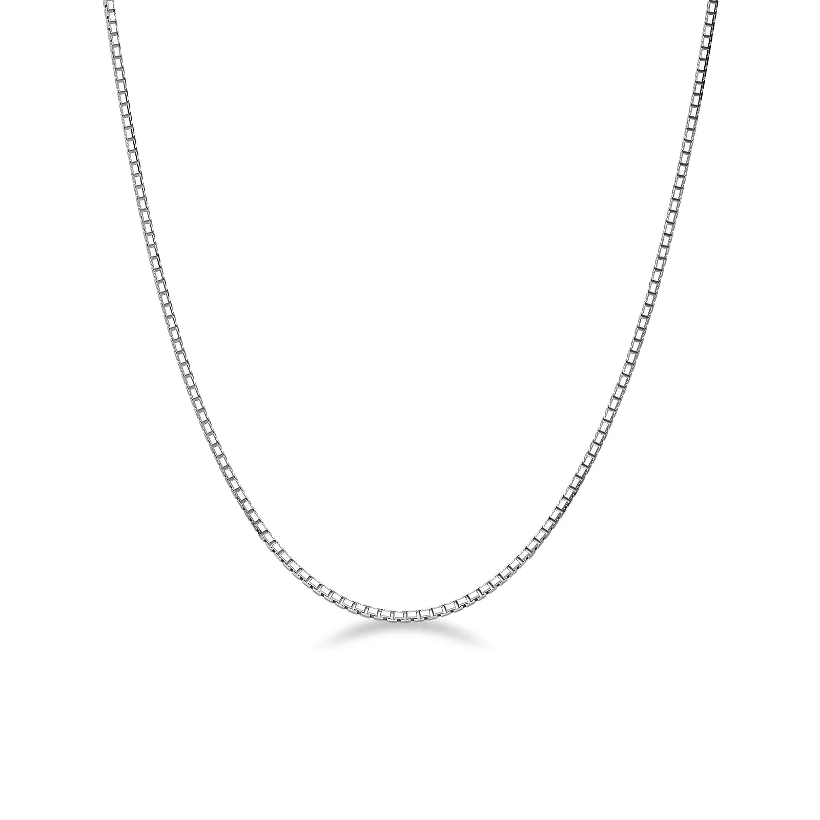 Catena veneziana godronata in oro bianco 18k, cm 45