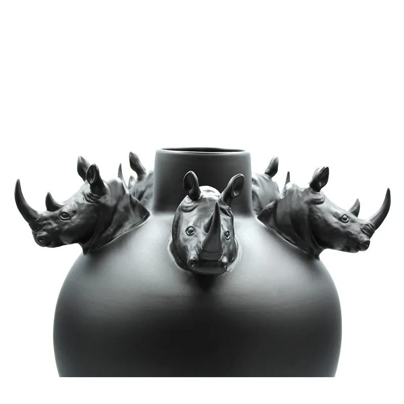 Ceramiche Rebirth Vasone girotondo Sudan, nero mat