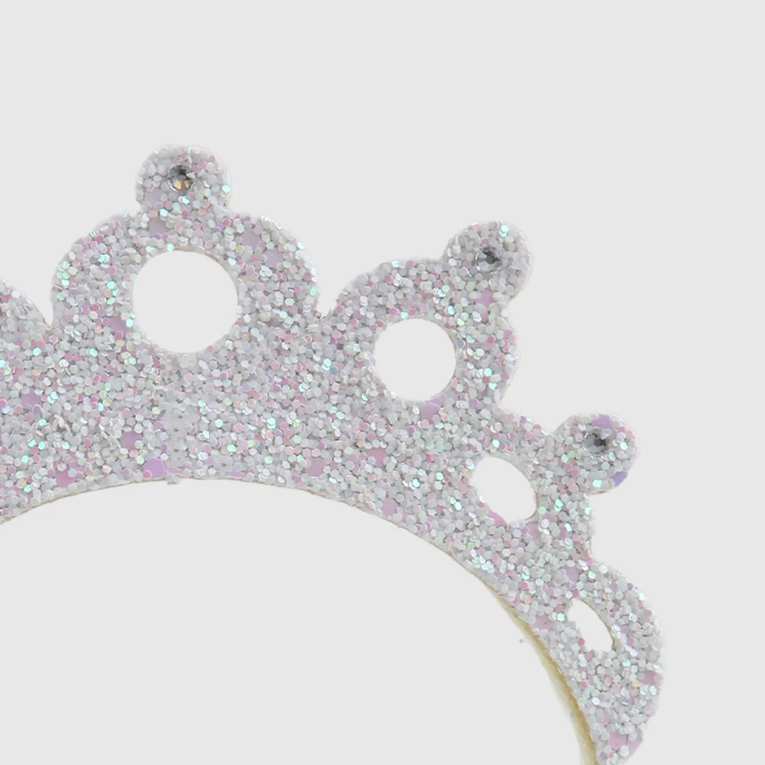 Cerchietto Con Corona In Ecopelle E Glitter