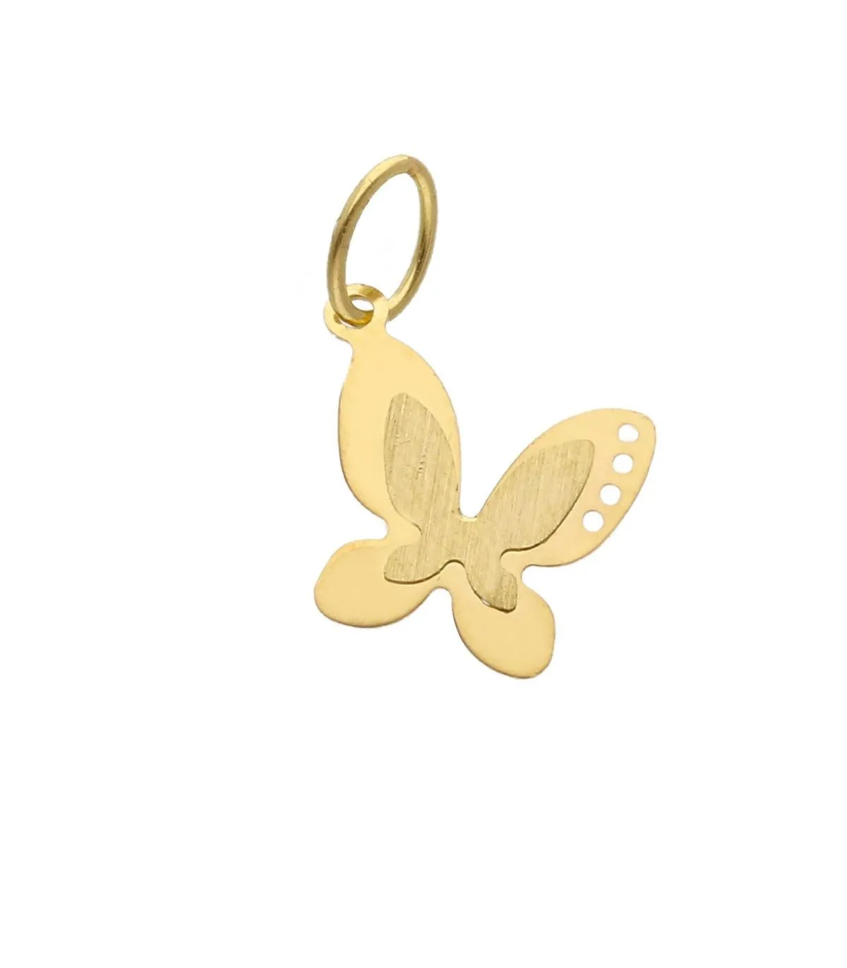 Ciondolo Farfalla Effetto Satinato Oro Giallo 18kt