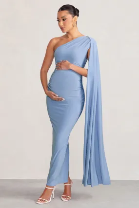 Club L London - Amaryllis - Abito maxi monospalla con maniche a mantella