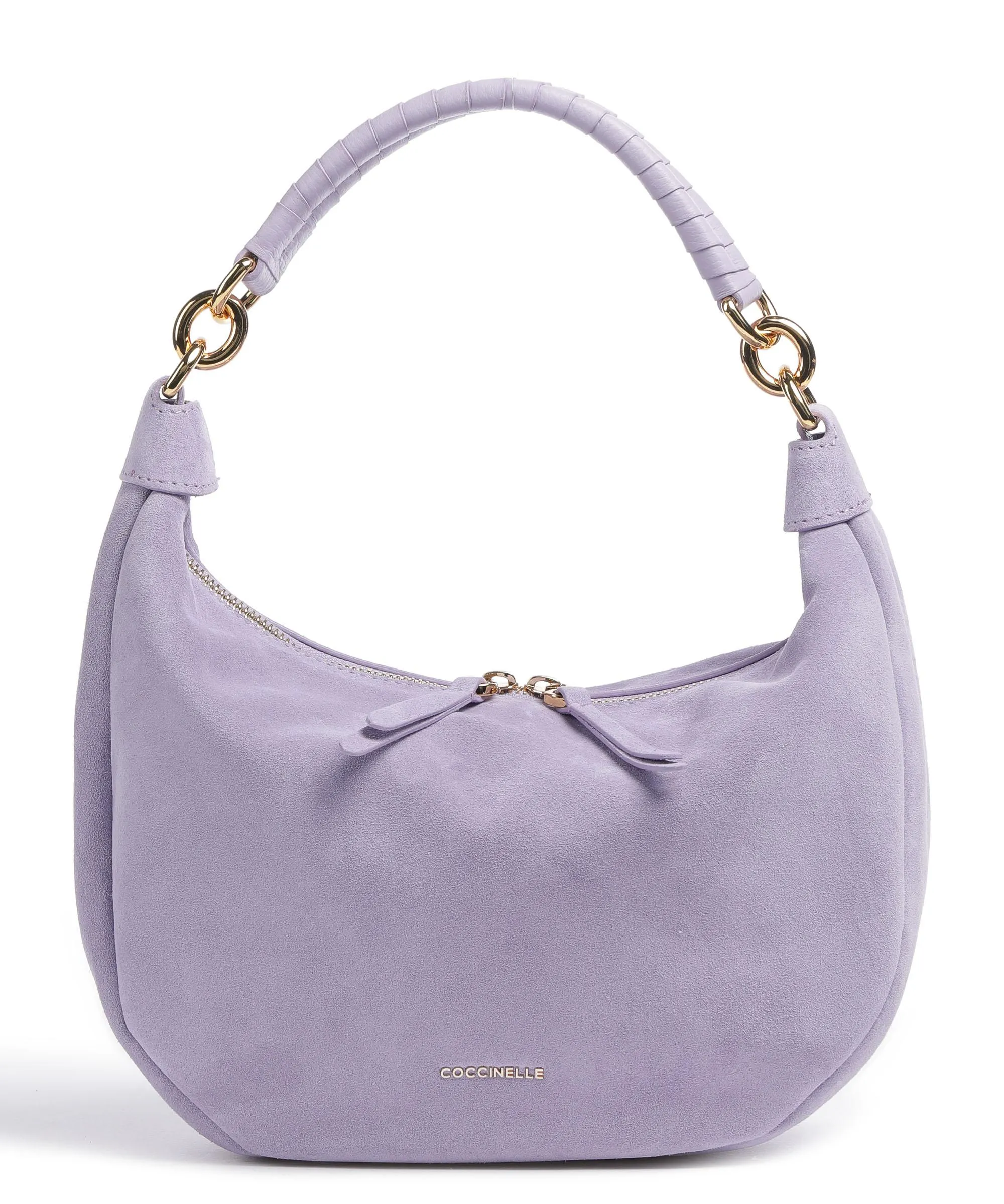  Coccinelle Maelody Suede Borsa hobo pelle ruvida lavanda  