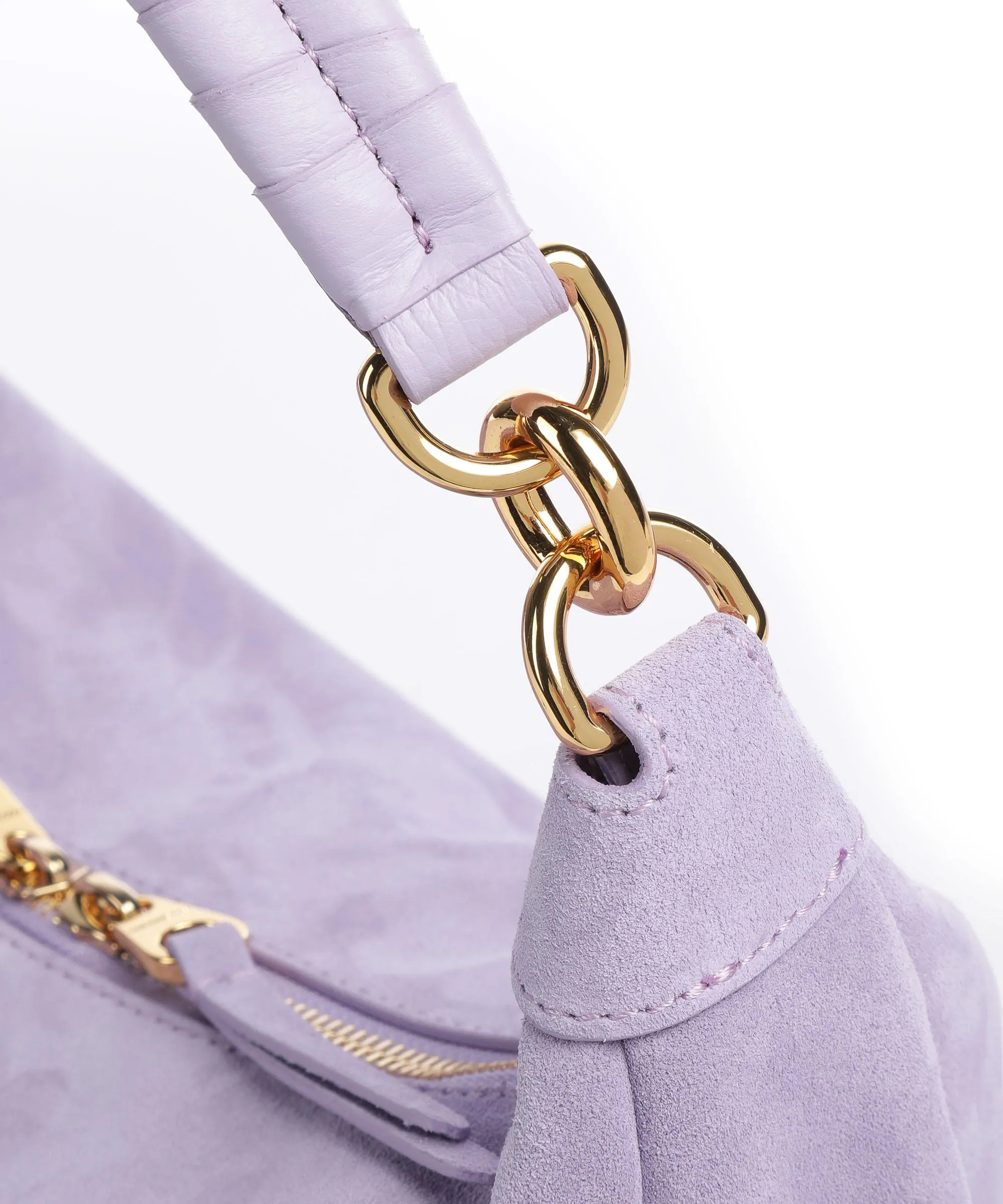  Coccinelle Maelody Suede Borsa hobo pelle ruvida lavanda  