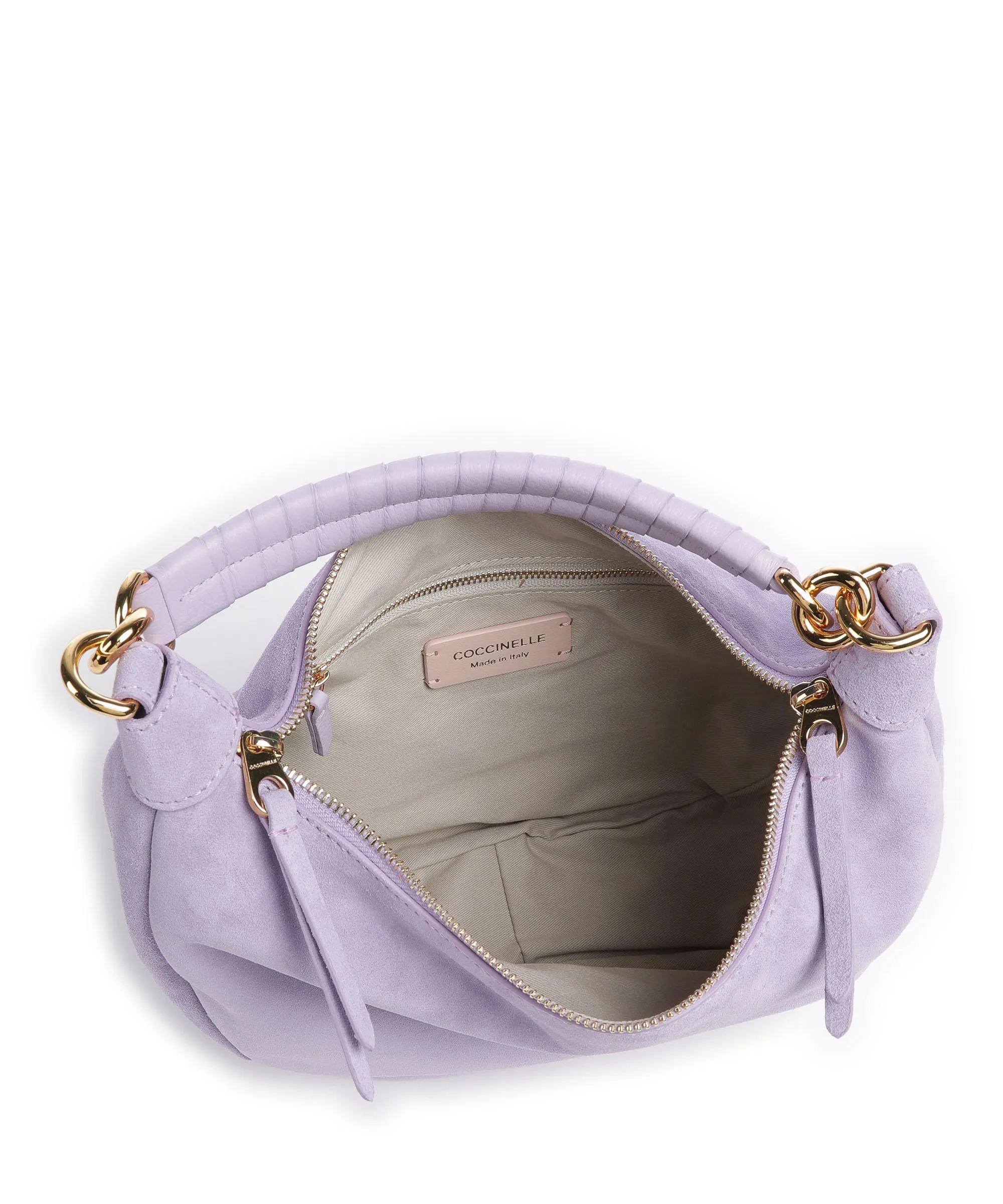  Coccinelle Maelody Suede Borsa hobo pelle ruvida lavanda  