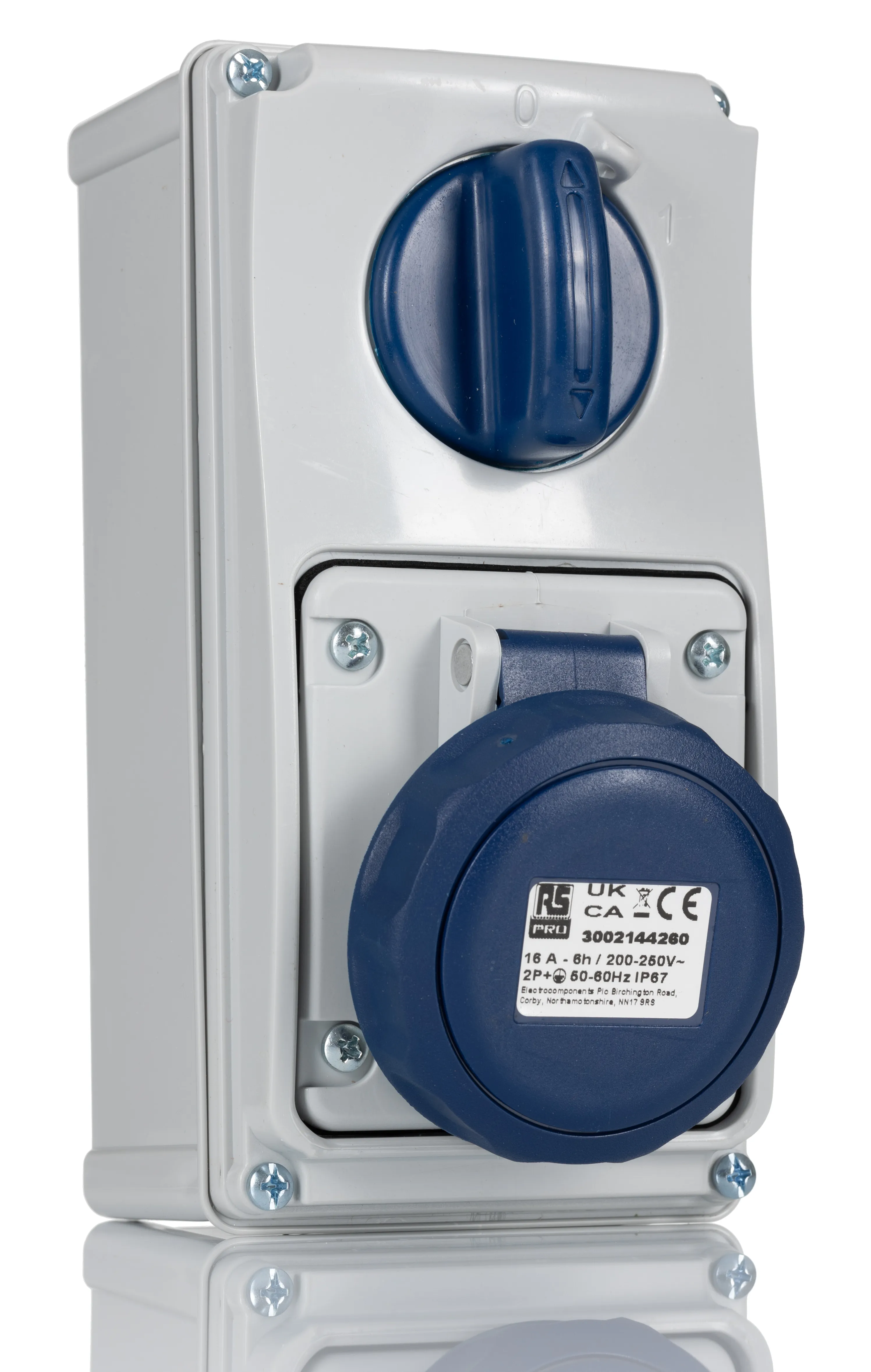 Connettore di alimentazione industriale RS PRO, 2P + E, 16A, Montaggio a muro