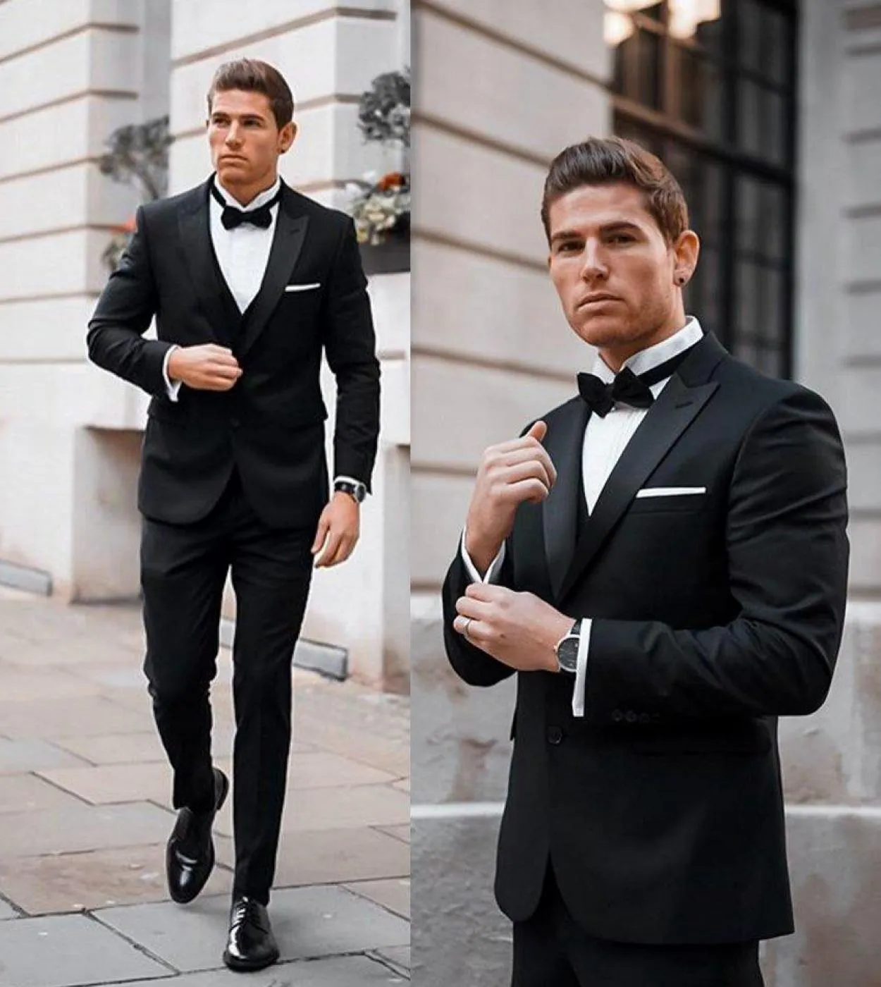 Costume Homme Mariage Nero Casual Elegante Slim Fit Abiti da Sposa Terno Masculino Blazer 3 Pezzi Slim Fit giacca  pantalone
