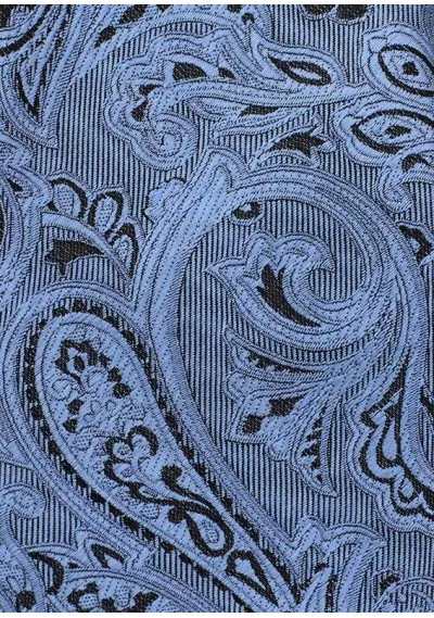 Cravatta da uomo con motivo Paisley blu pallido nero