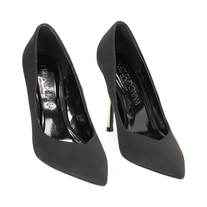 Décolleté slingback nere in lycra, tacco 10,5 cm