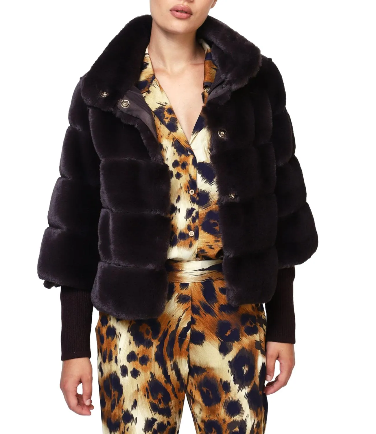 DIXIE Dixie giubbino pelliccia marrone donna