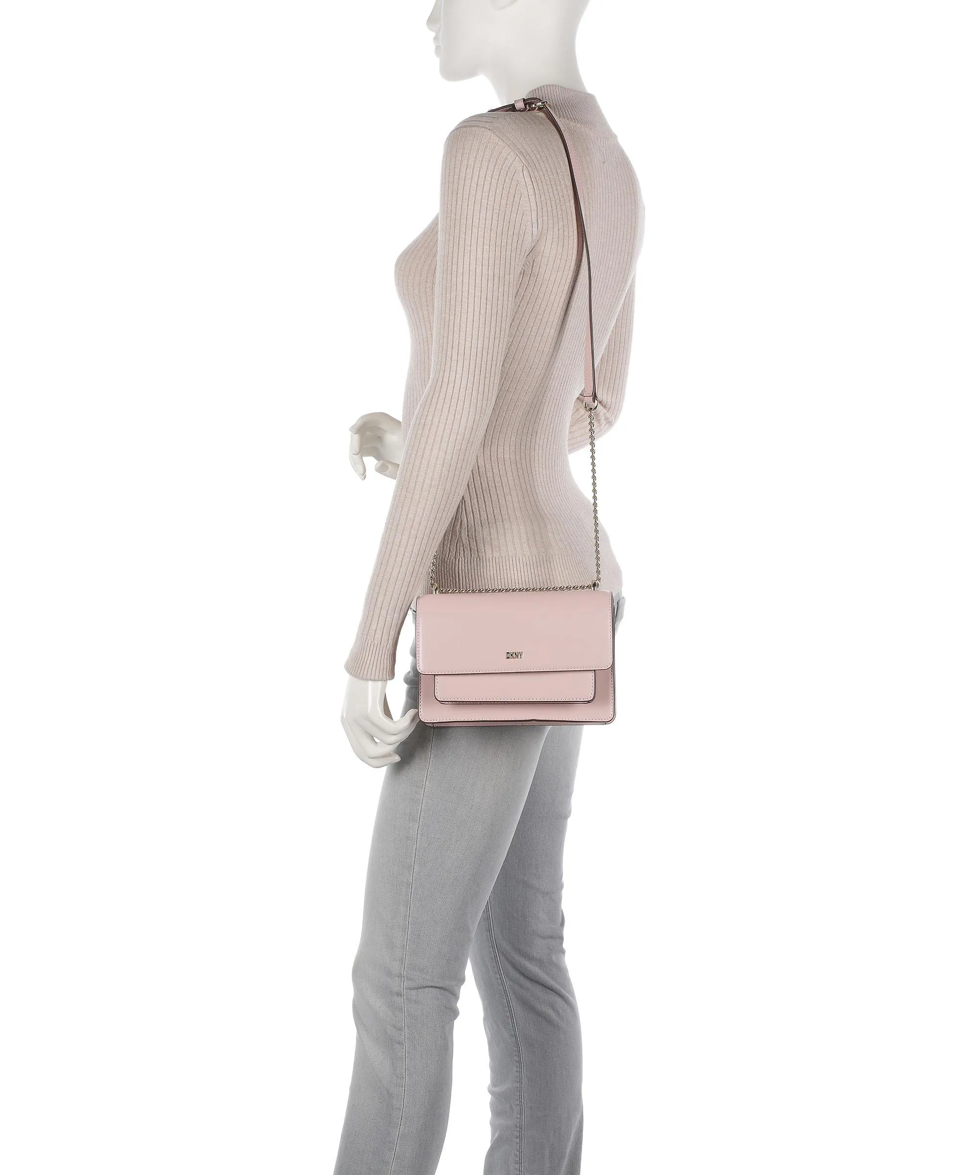  DKNY Bryant Borsa a spalla pelle di vacchetta finemente grana rosa  