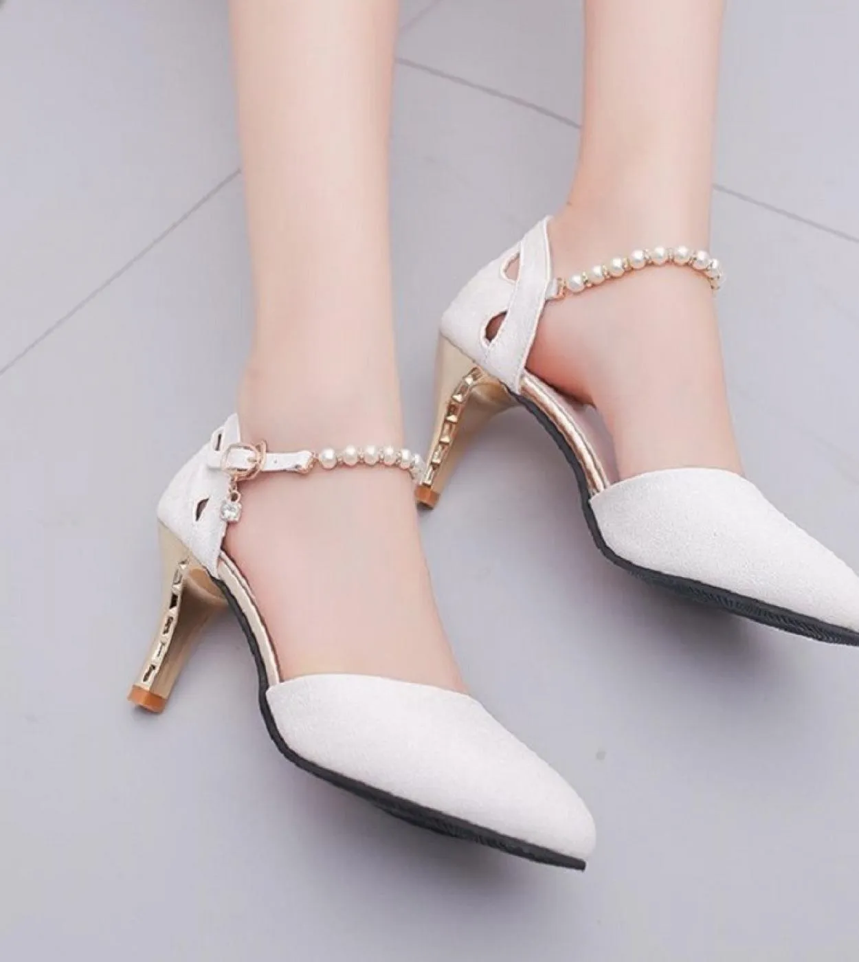 Donne comode tacchi a spillo 6 cm Scarpins Décolleté Lady tacco medio bianco da sposa tacchi alti rosa muli scarpe pompe