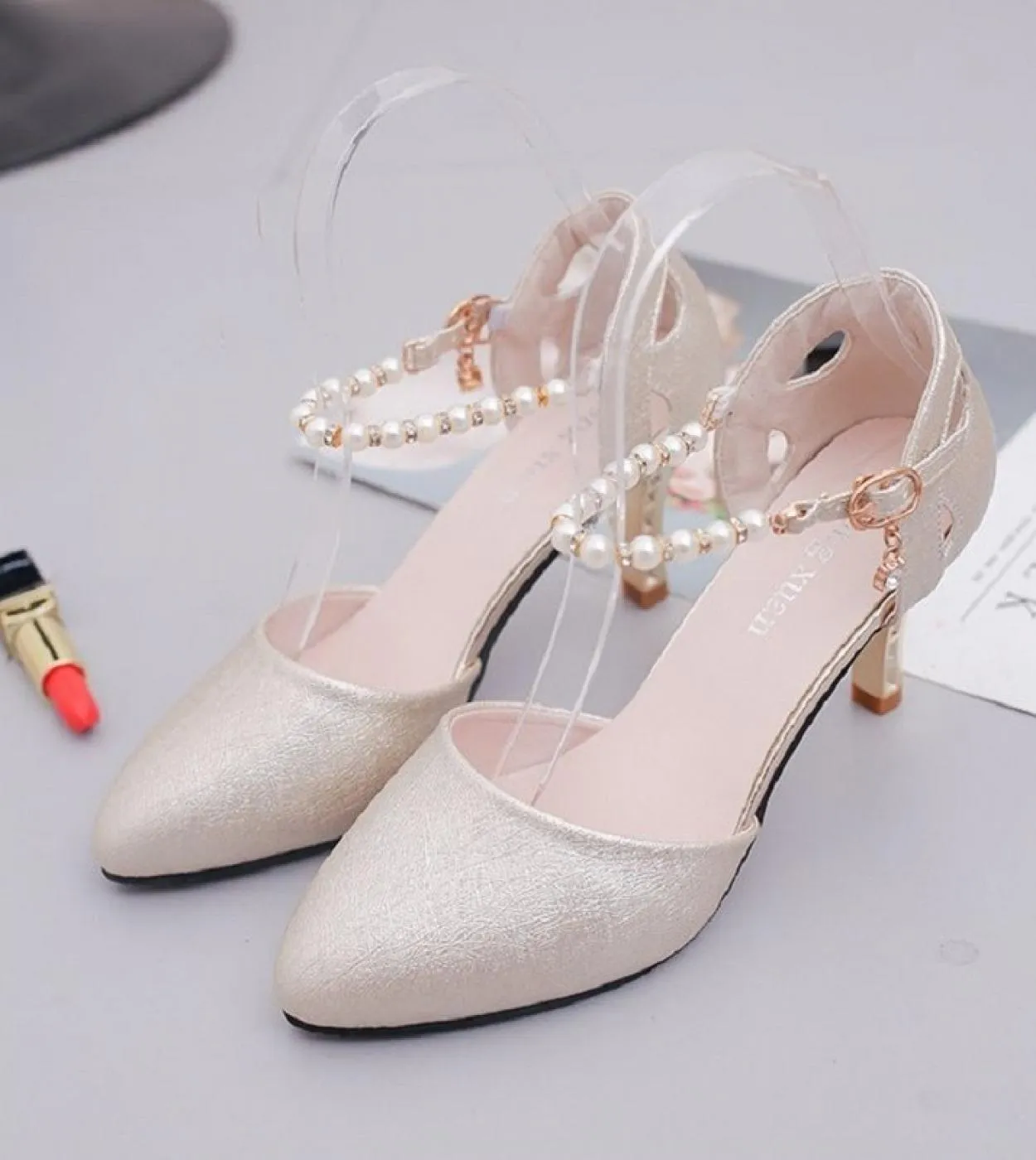Donne comode tacchi a spillo 6 cm Scarpins Décolleté Lady tacco medio bianco da sposa tacchi alti rosa muli scarpe pompe