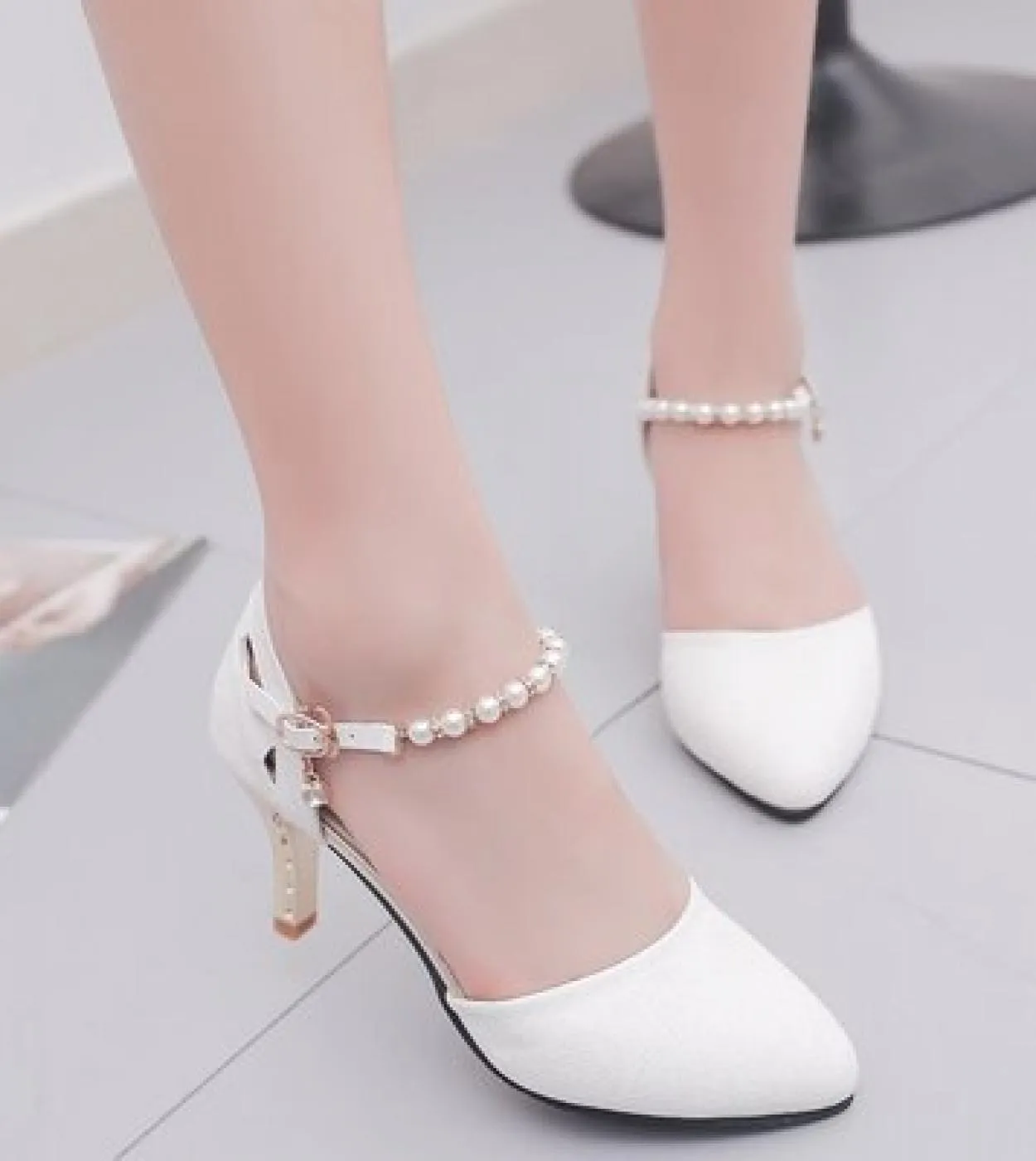 Donne comode tacchi a spillo 6 cm Scarpins Décolleté Lady tacco medio bianco da sposa tacchi alti rosa muli scarpe pompe