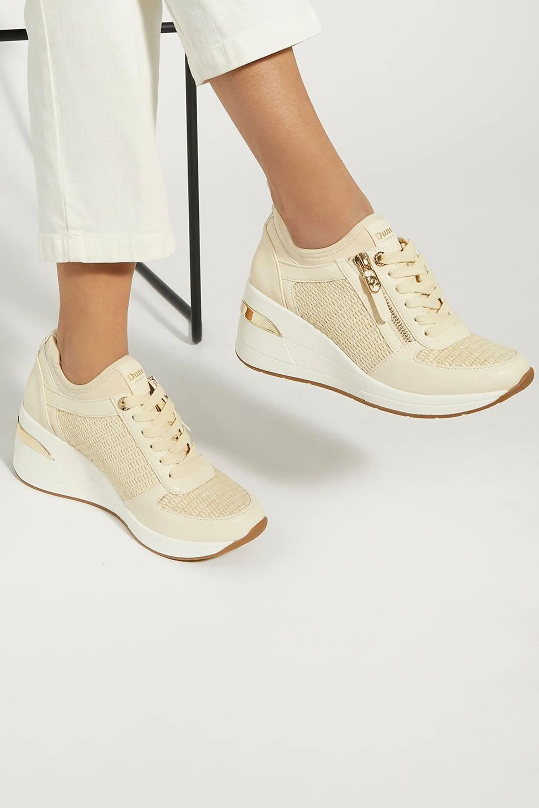 Dune London - Eilin - Scarpe da ginnastica con zeppa e zip